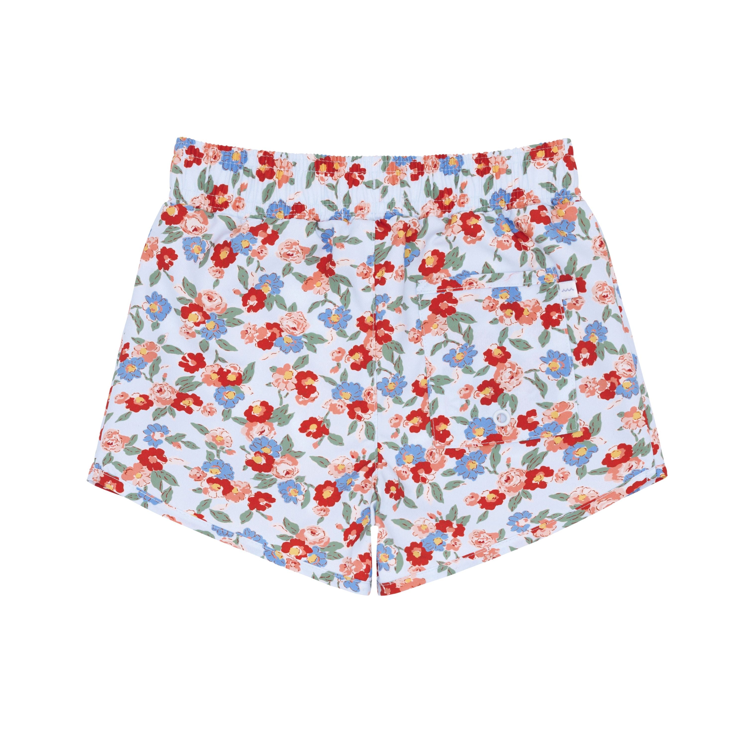 boys scarlet floral boardie