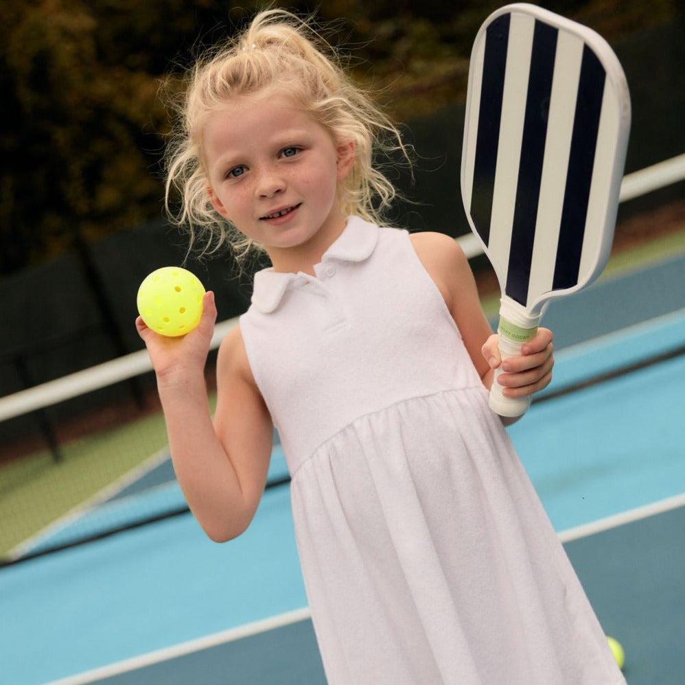 short court navy cabana stripe pickleball paddle