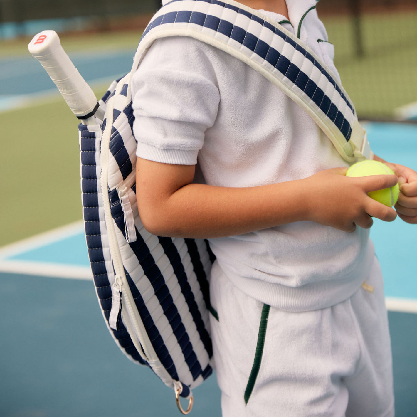 boys white terry short with charleston green trim