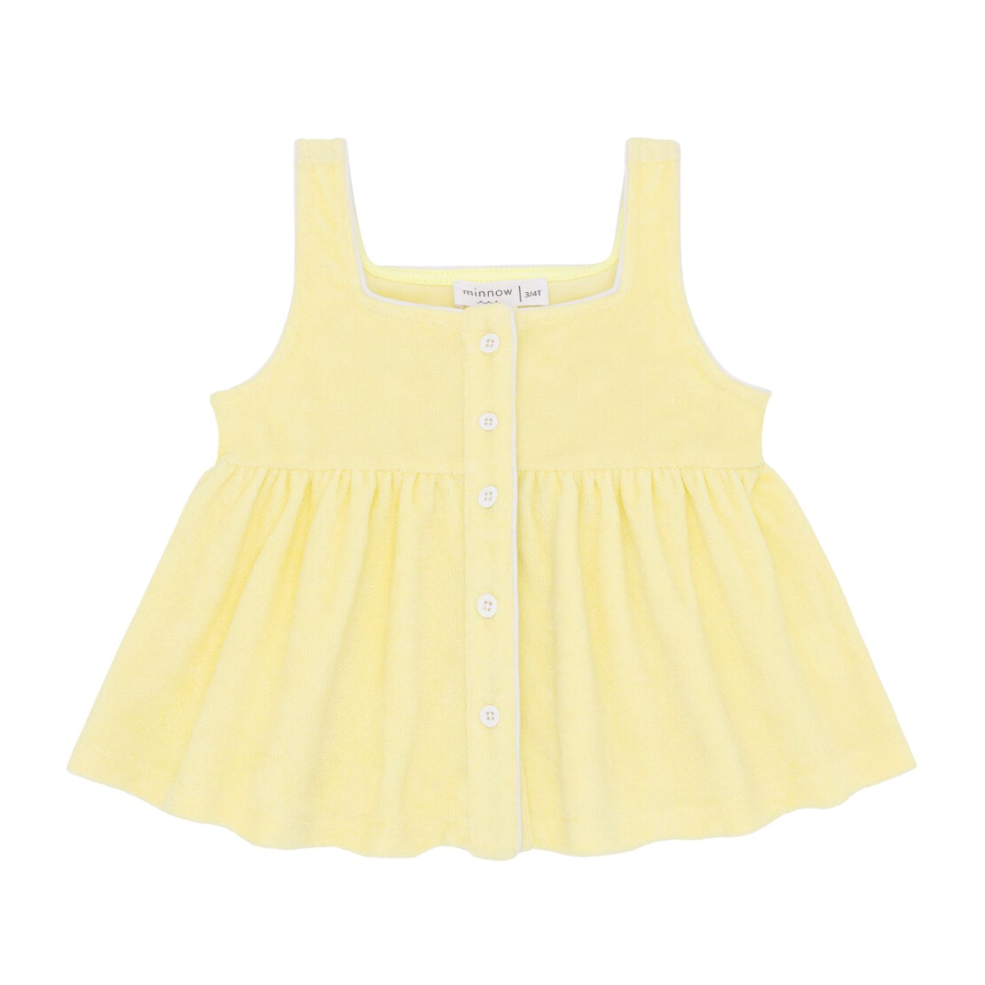 girls banana french terry button up tank