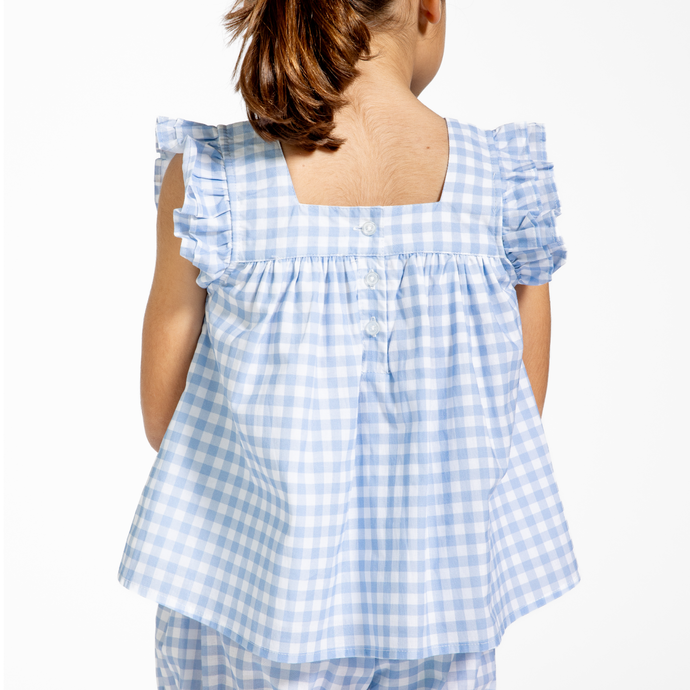 girls oasis blue gingham bloomer set