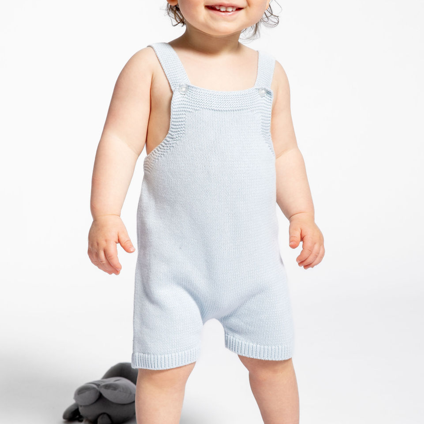 baby blue knit overall