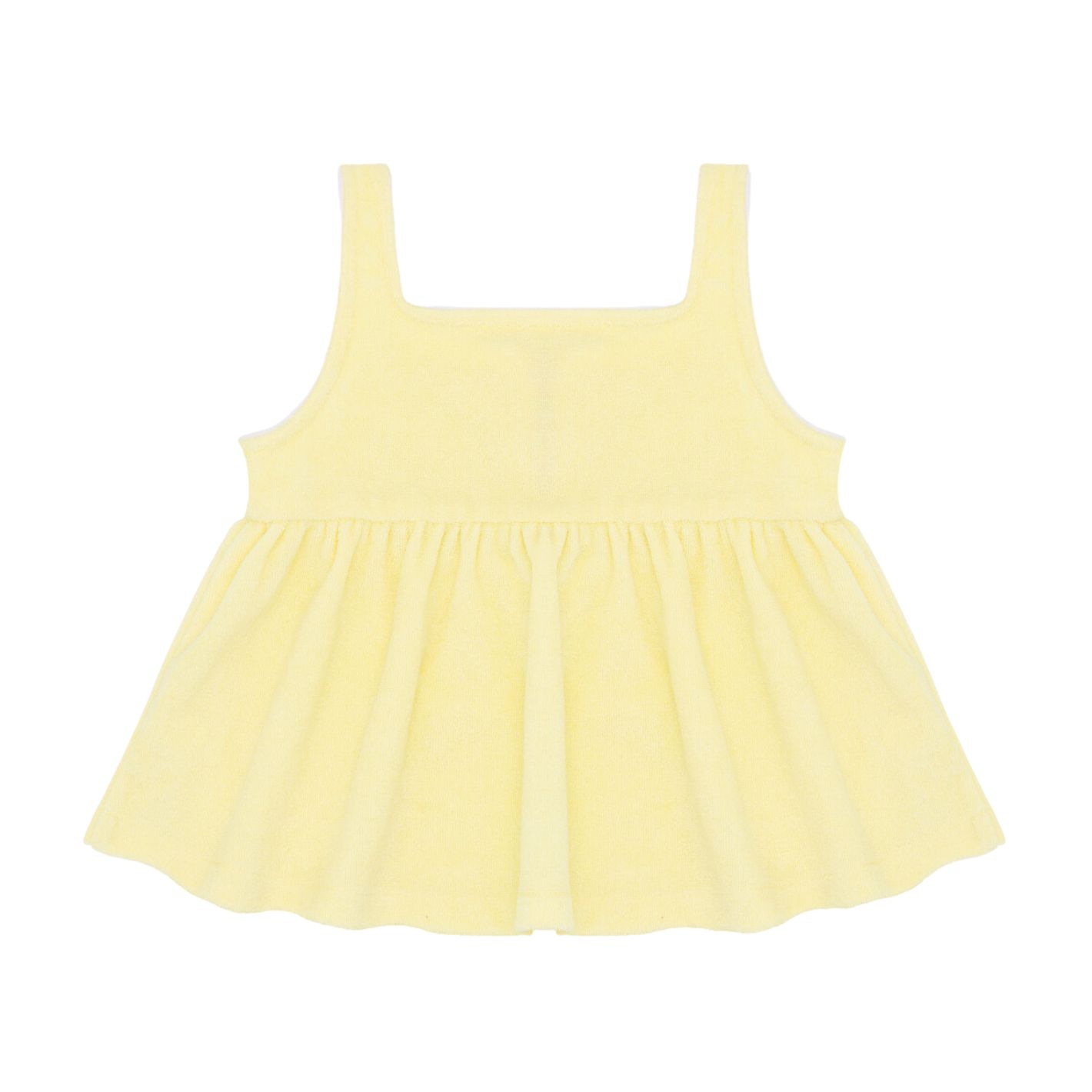 girls banana french terry button up tank