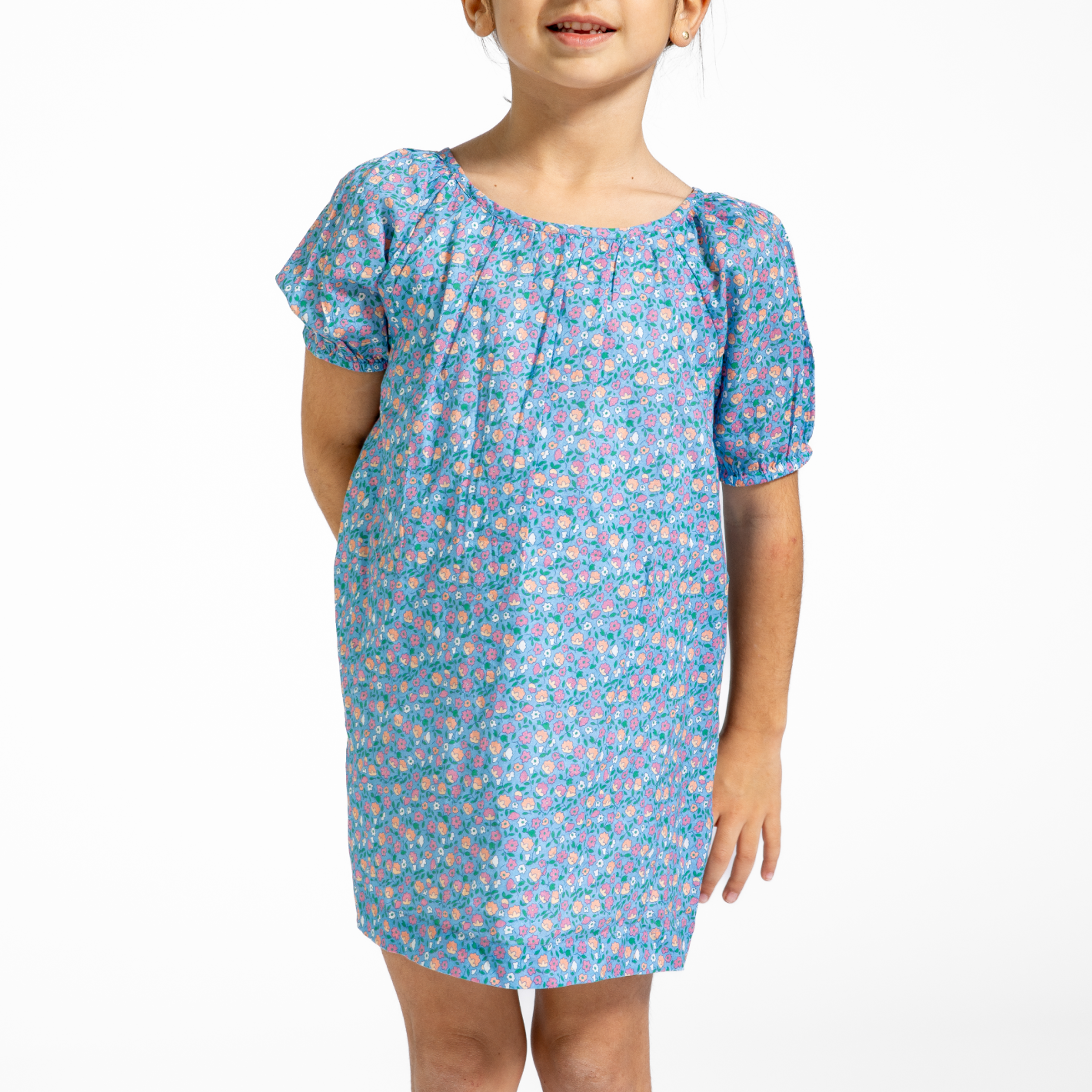 minnow x j.crew girls buttercup short sleeve gathered square neckline dress