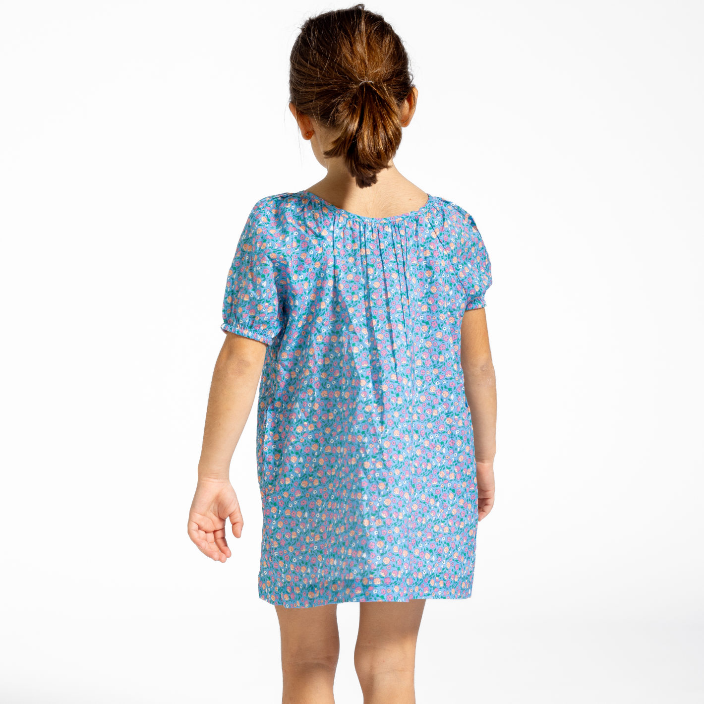 minnow x j.crew girls buttercup short sleeve gathered square neckline dress