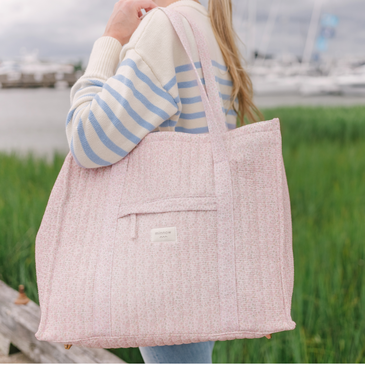 antique floral everyday tote