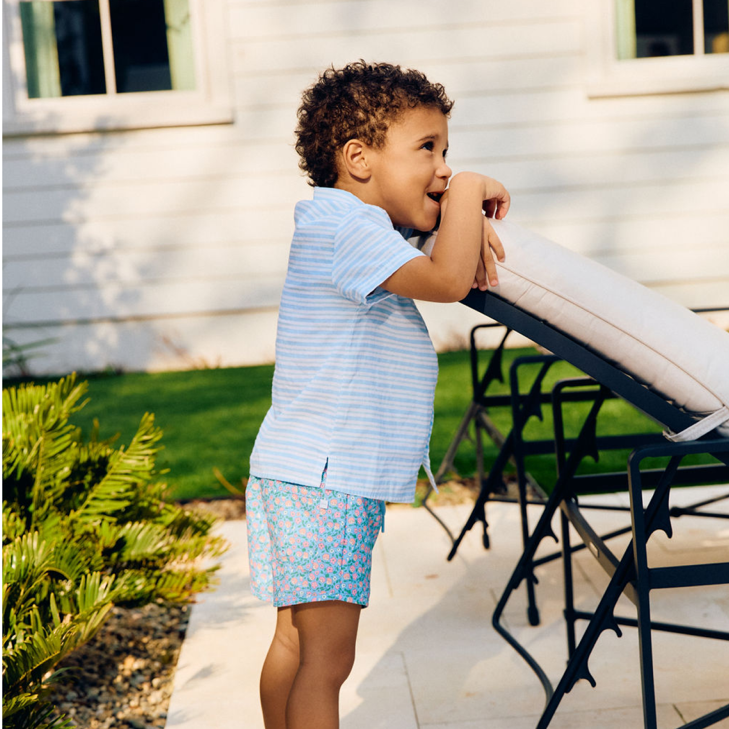 boys peri blue stripe button down shirt