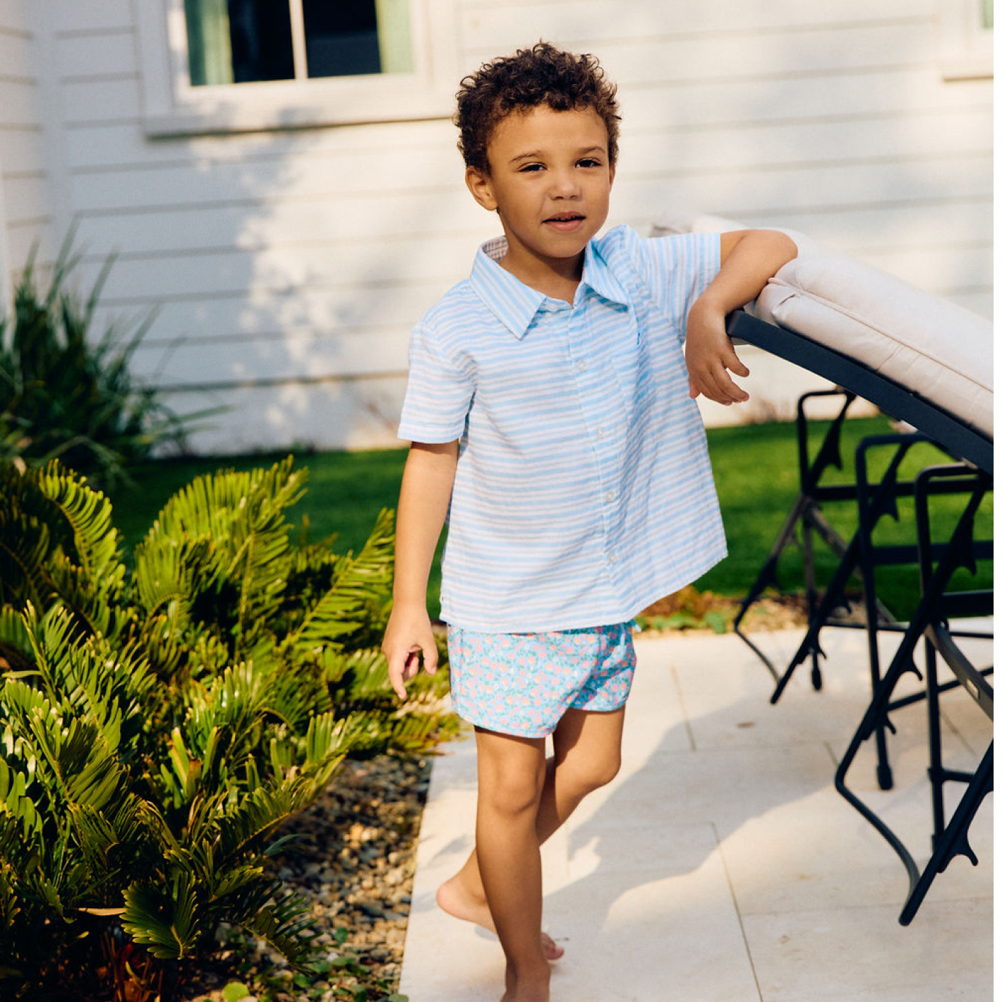 boys peri blue stripe button down shirt