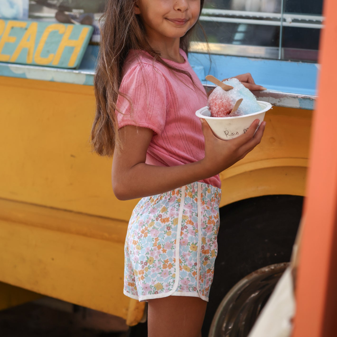 girls hawaiian floral short