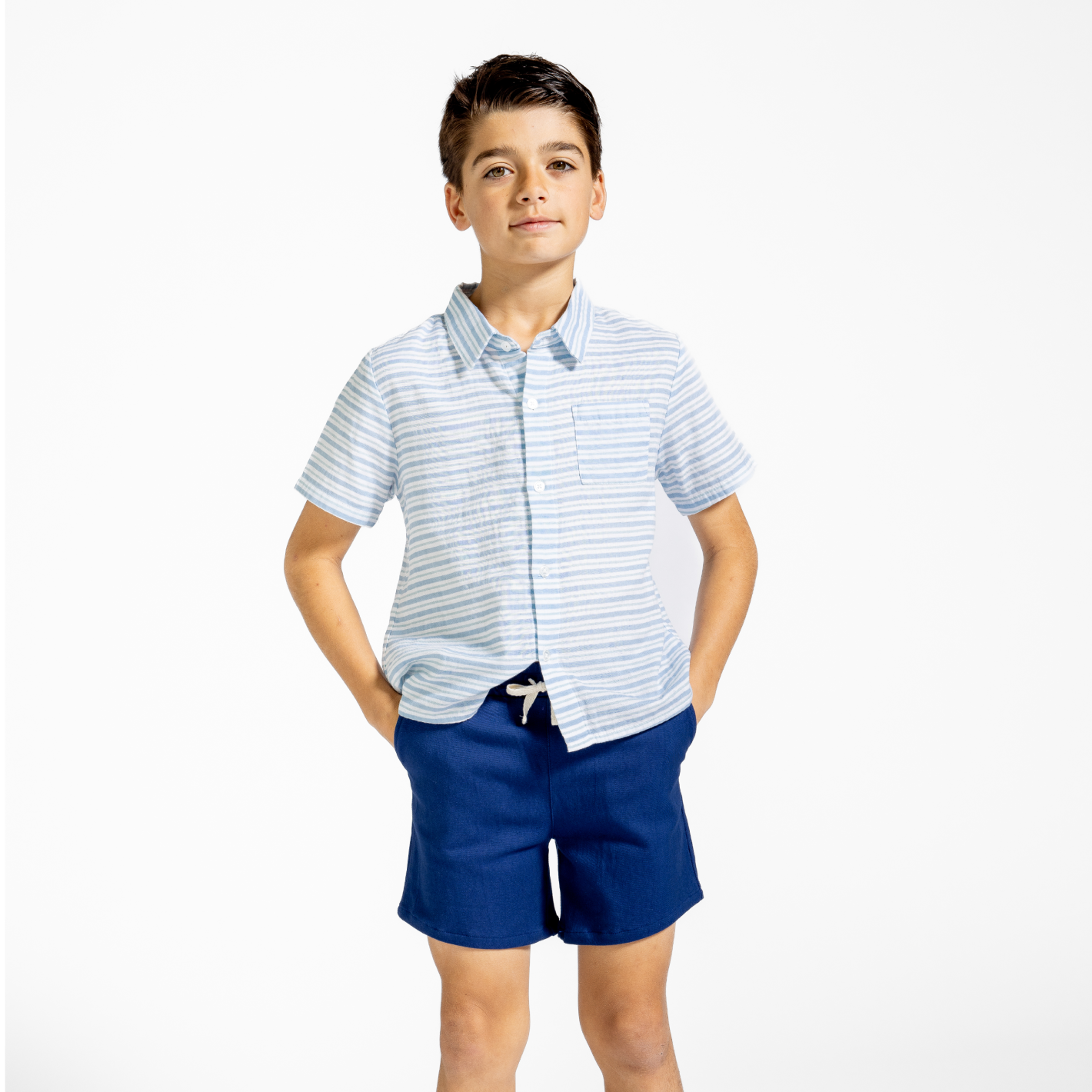 boys peri blue stripe button down shirt