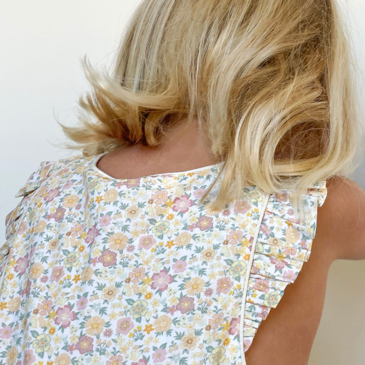 baby girl marigold floral overall