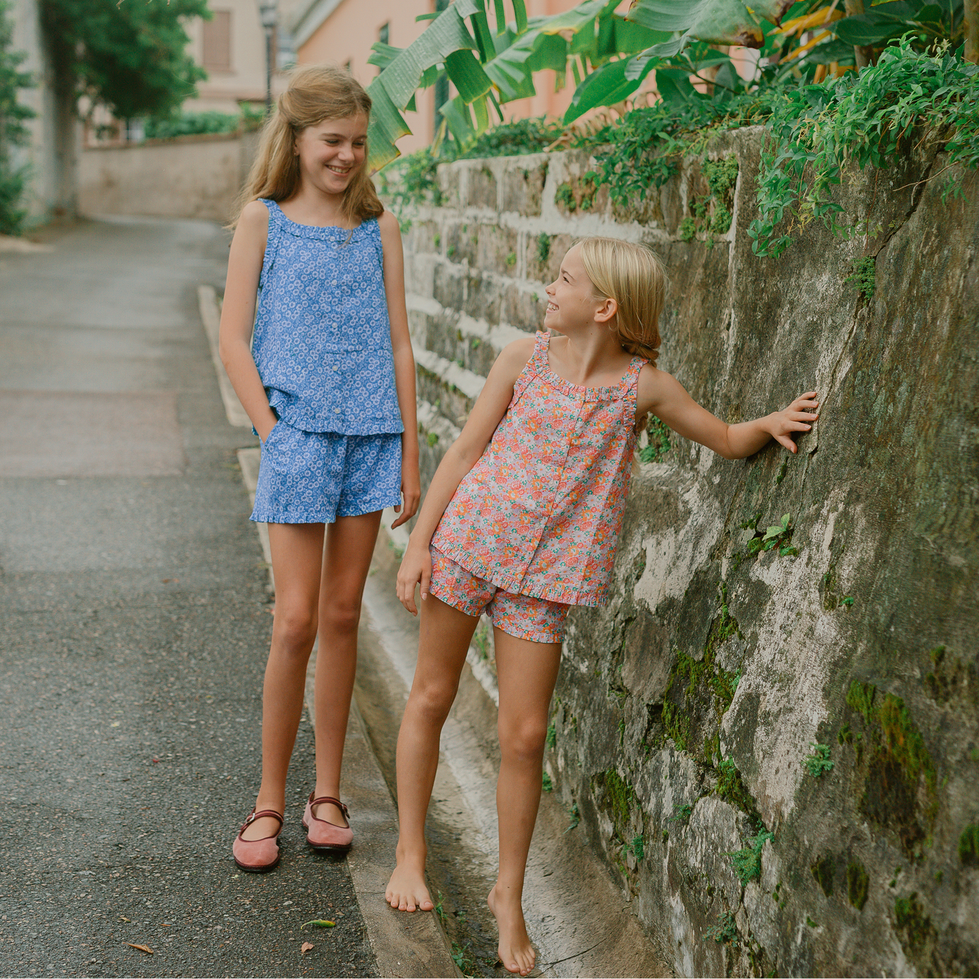 girls island blossom ruffle tank and short set