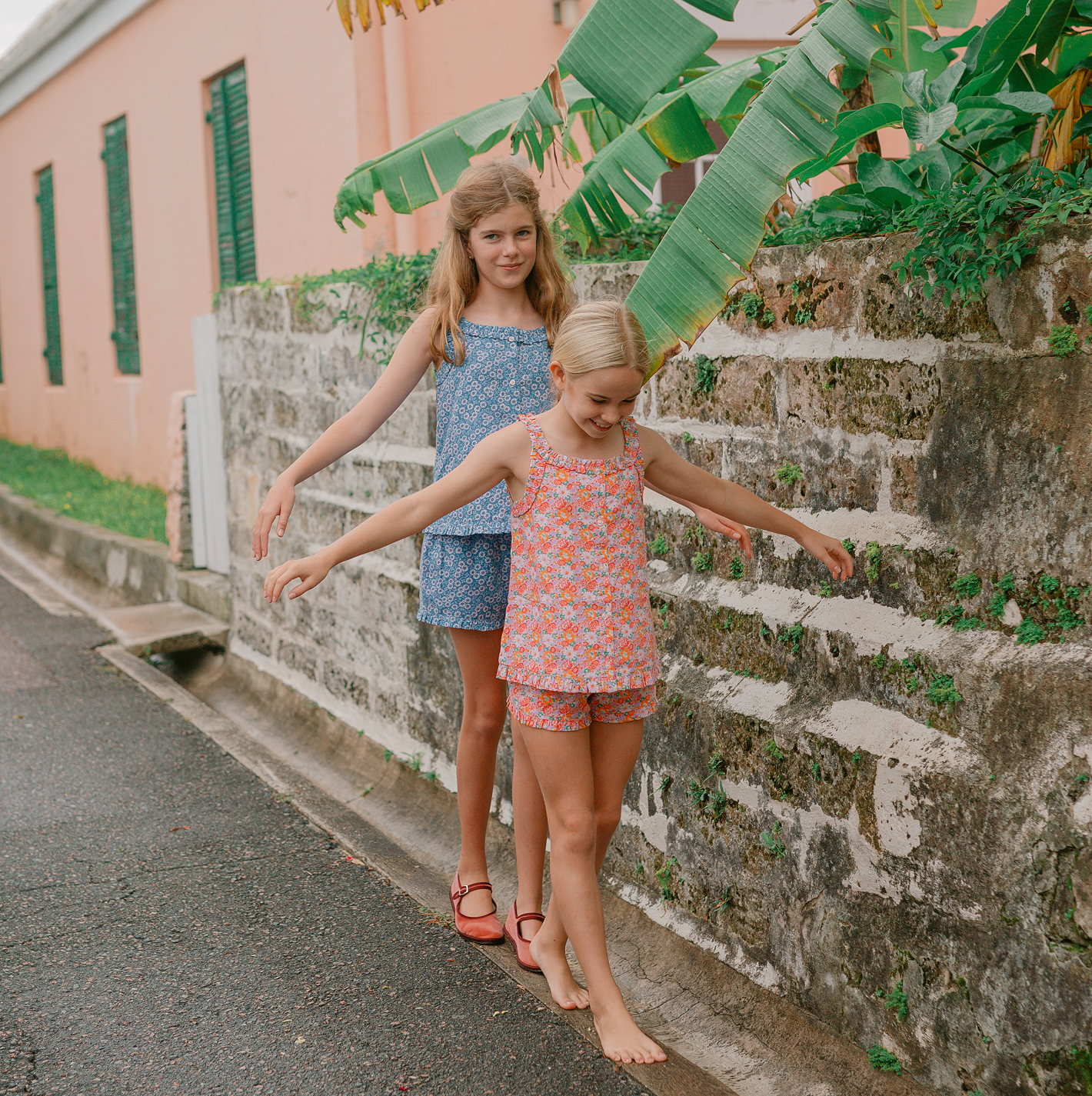 girls island blossom ruffle tank and short set