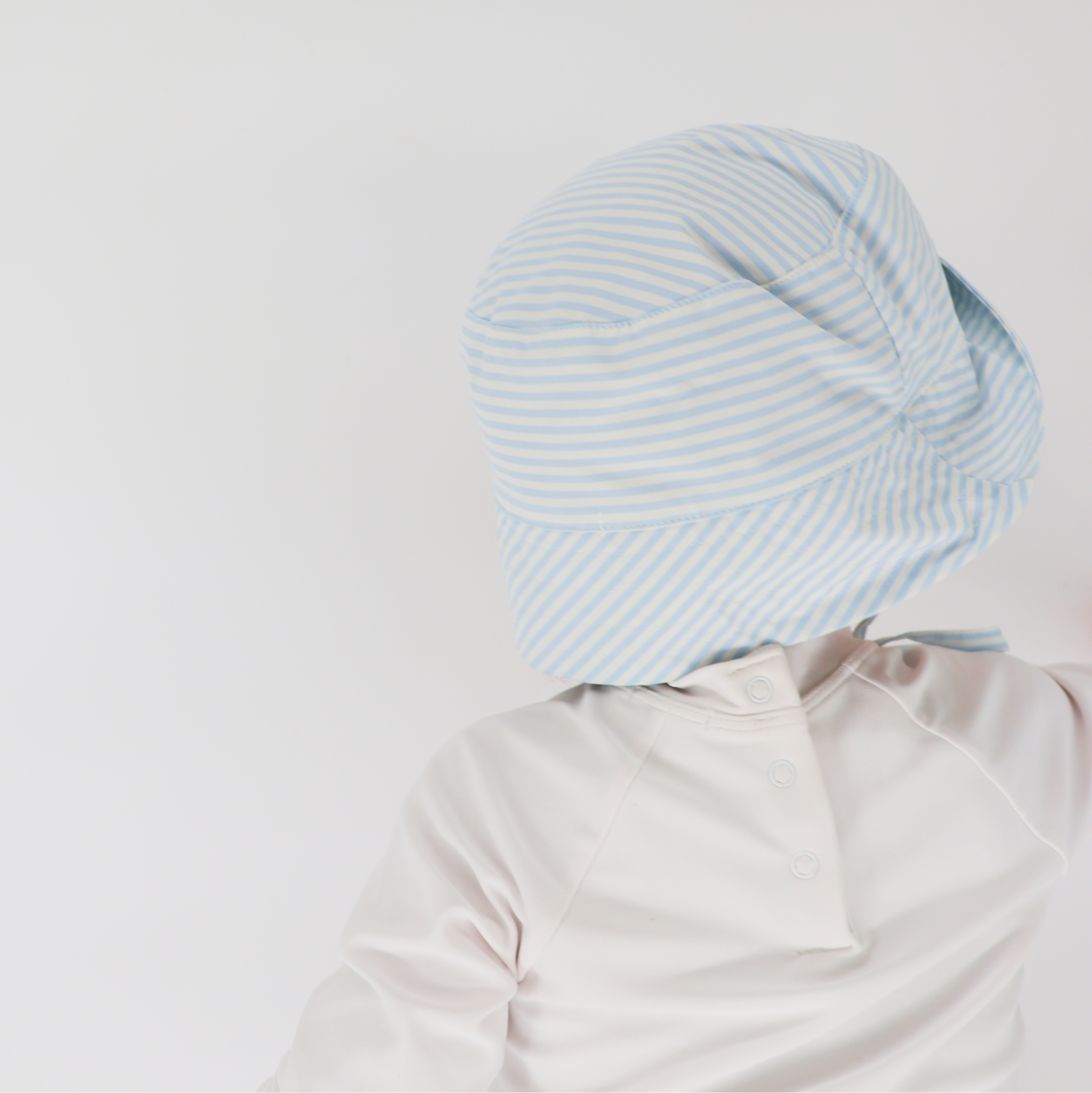 baby powder blue stripe bucket hat