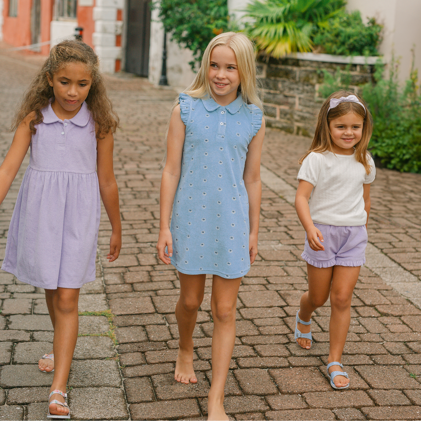 girls lavender breeze french terry shorts