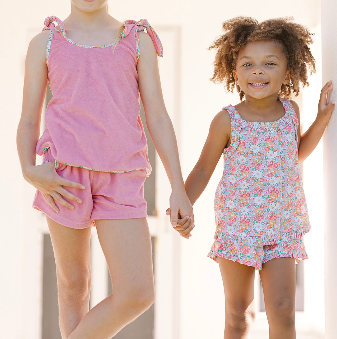 girls island blossom ruffle tank and short set