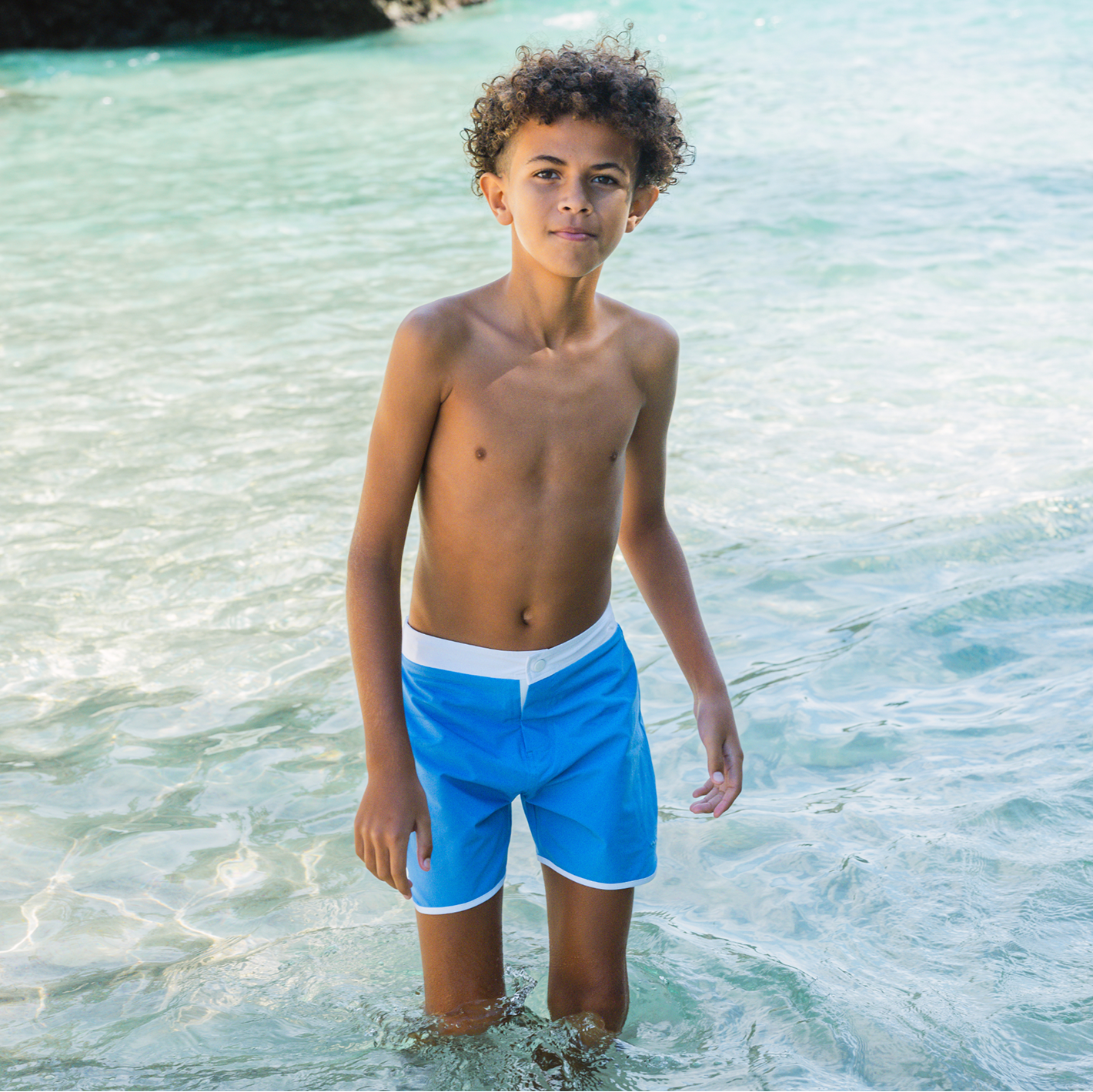 boys clearwater blue board short