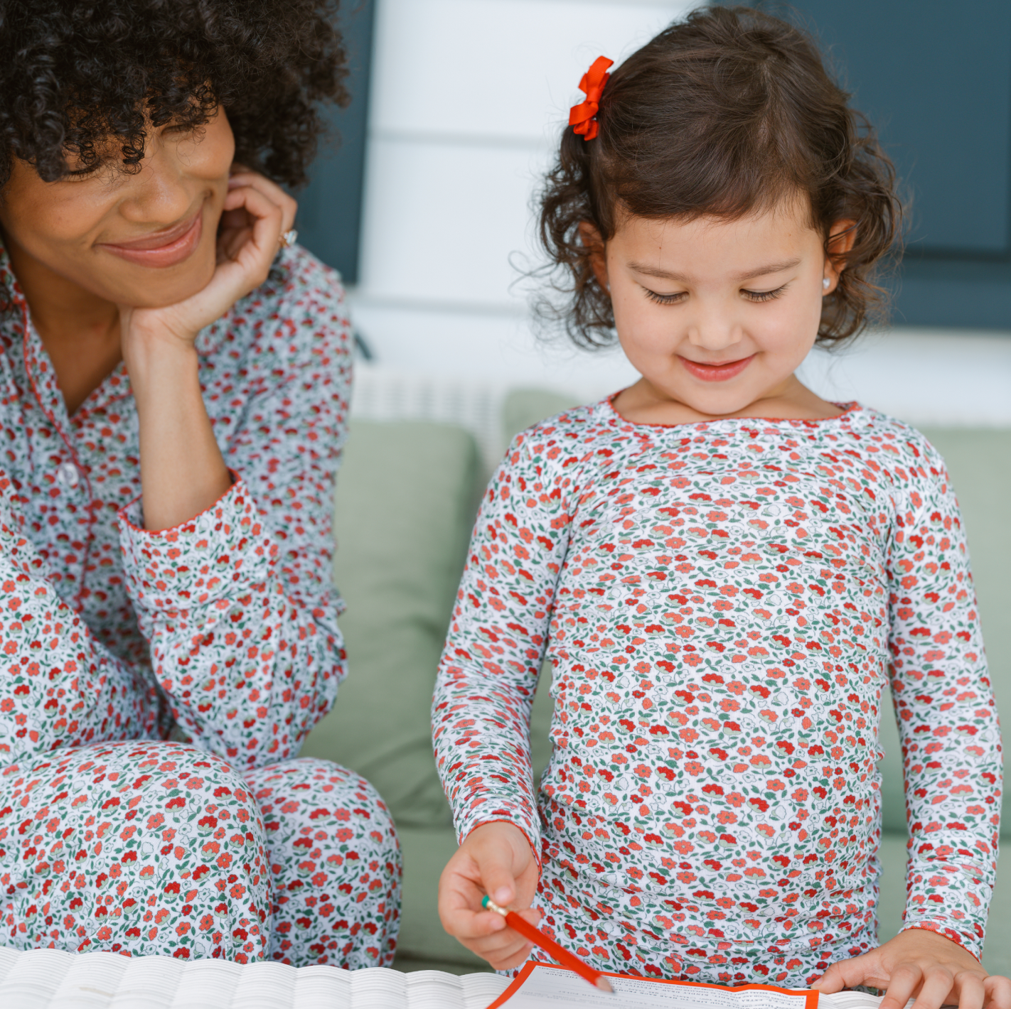 girls rosebud pima pajamas set