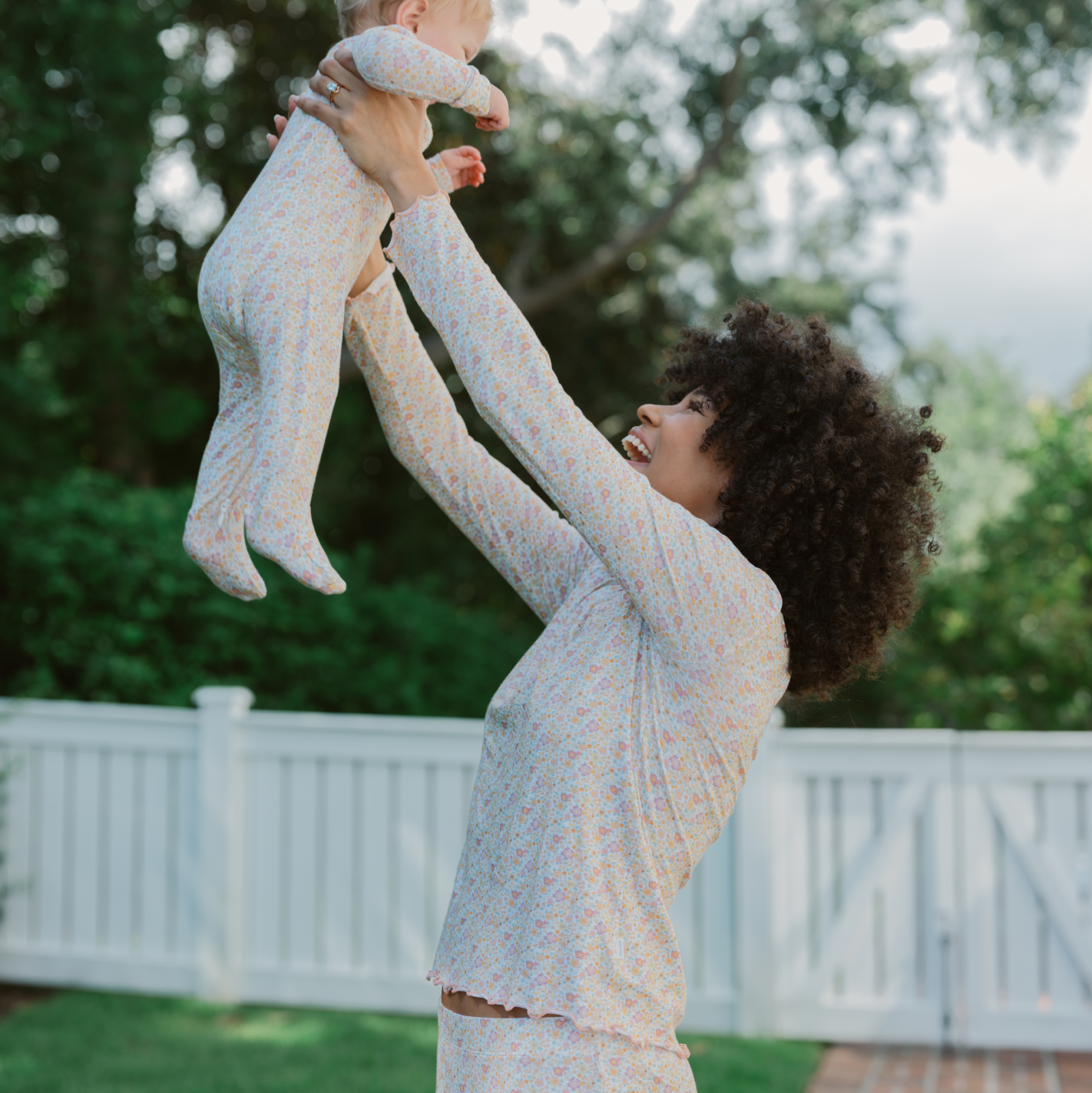 baby marigold floral pima footie