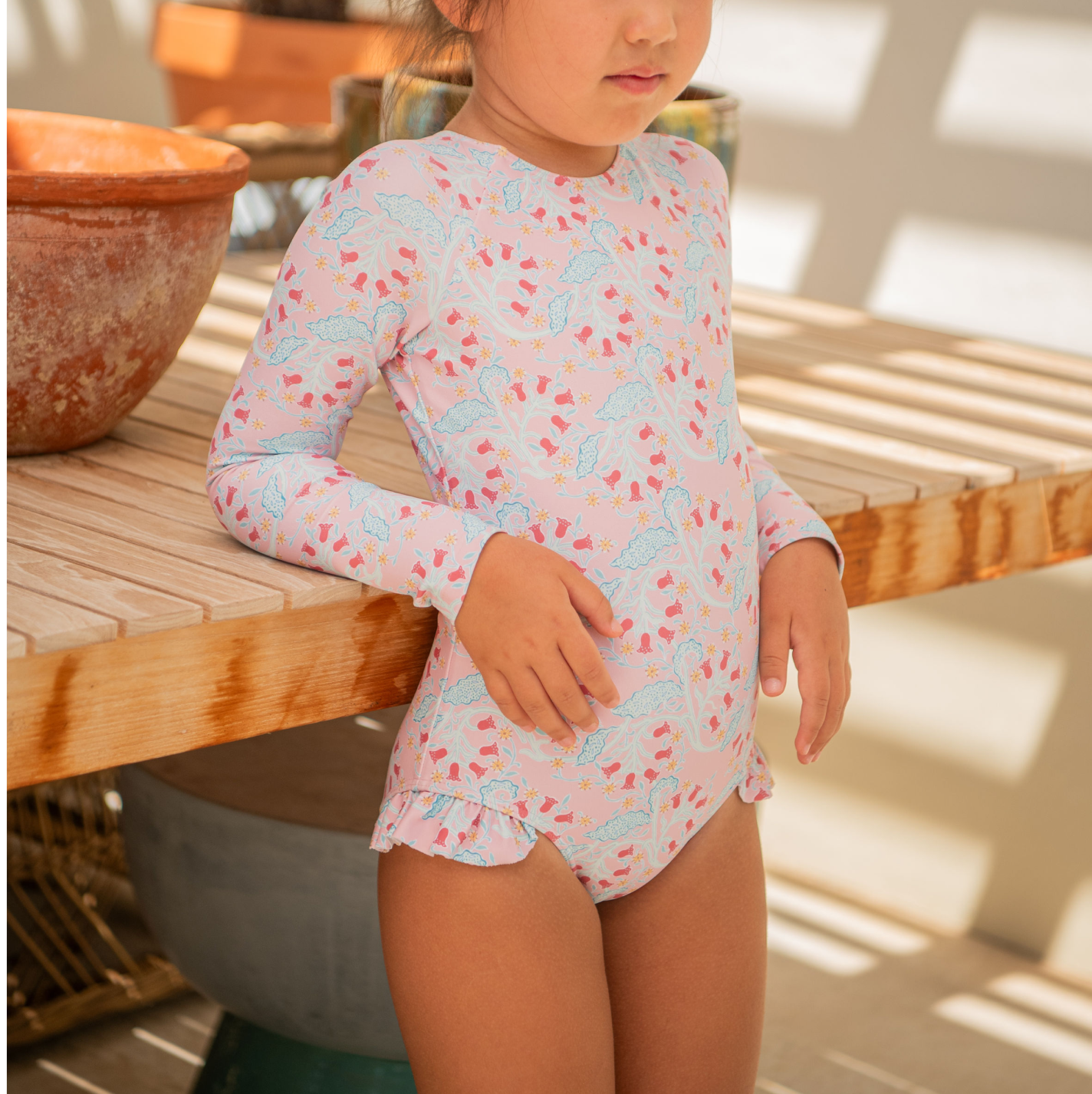 girls bluebells rashguard one piece