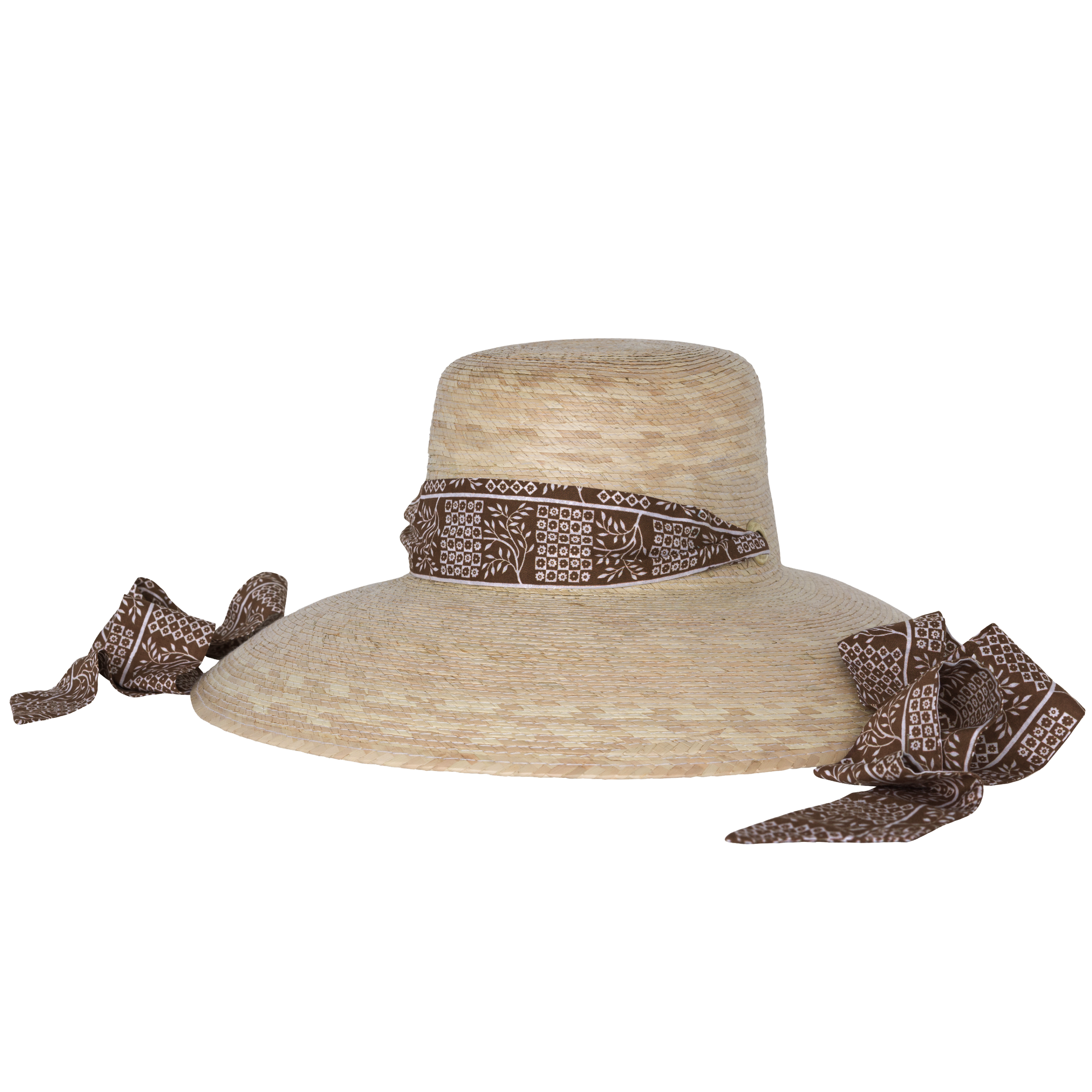 sarah bray bermuda women's wildflower hat with checkertree ribbon