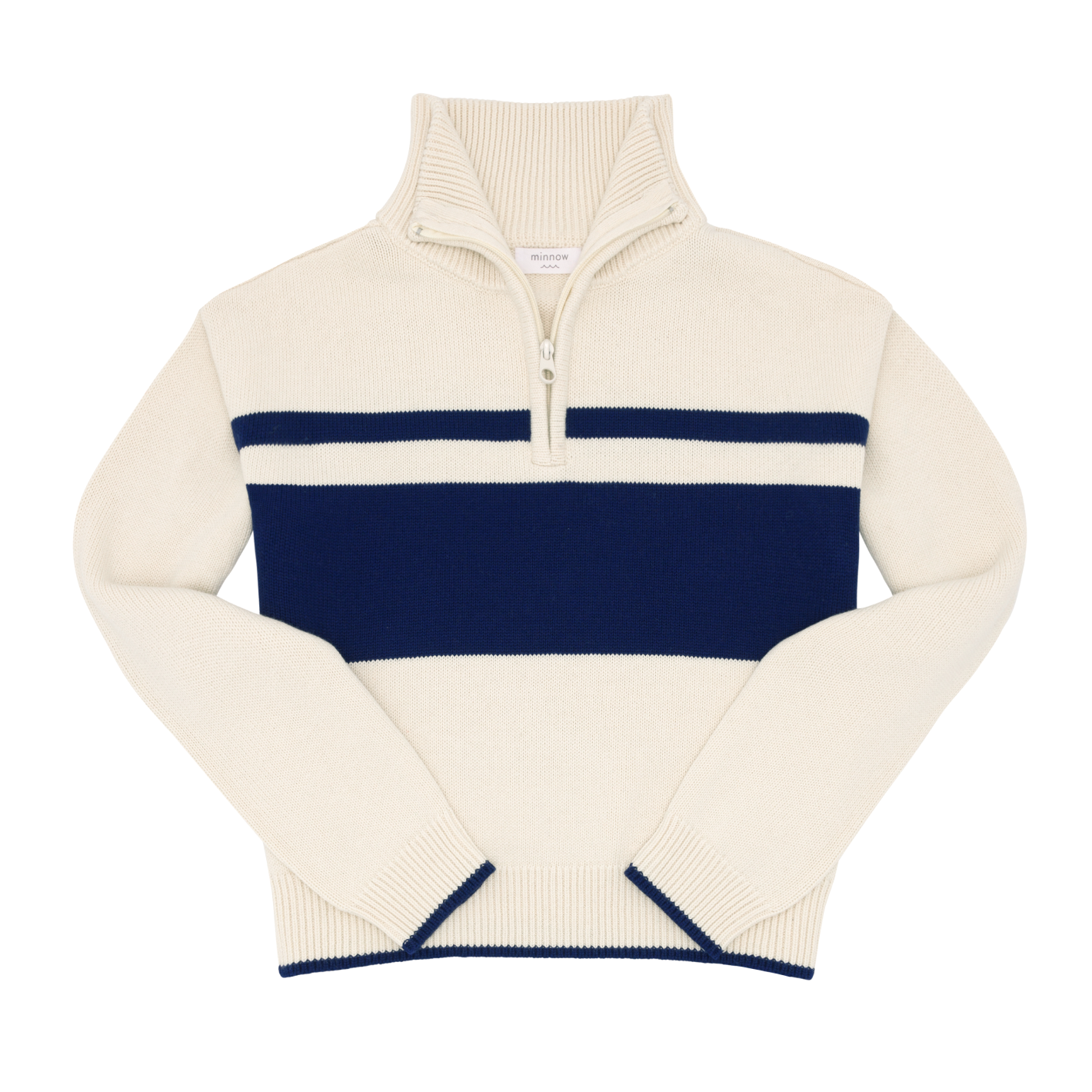 women's cream half zip sweater