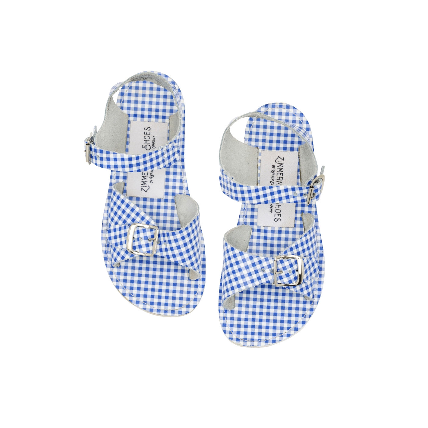 minnow x zimmerman sky blue gingham sandal