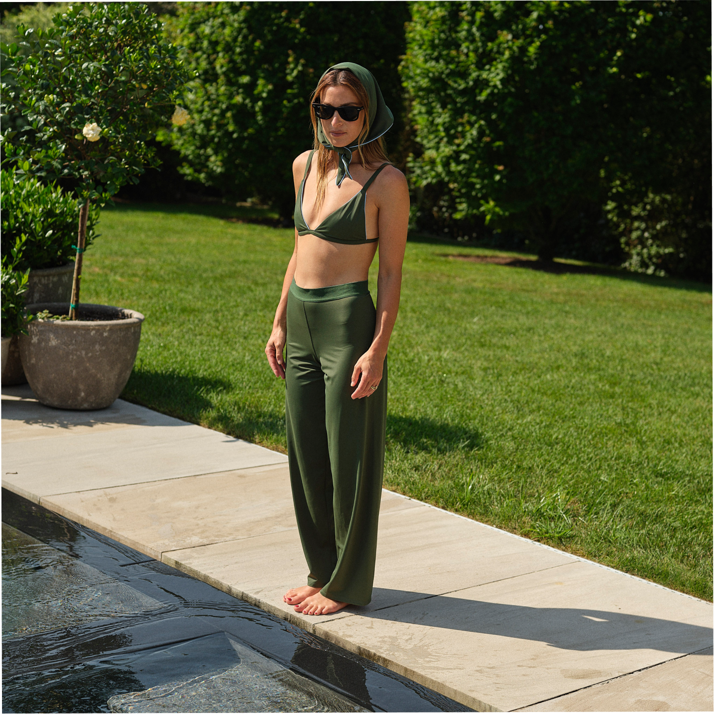 women's hillside green swim pant