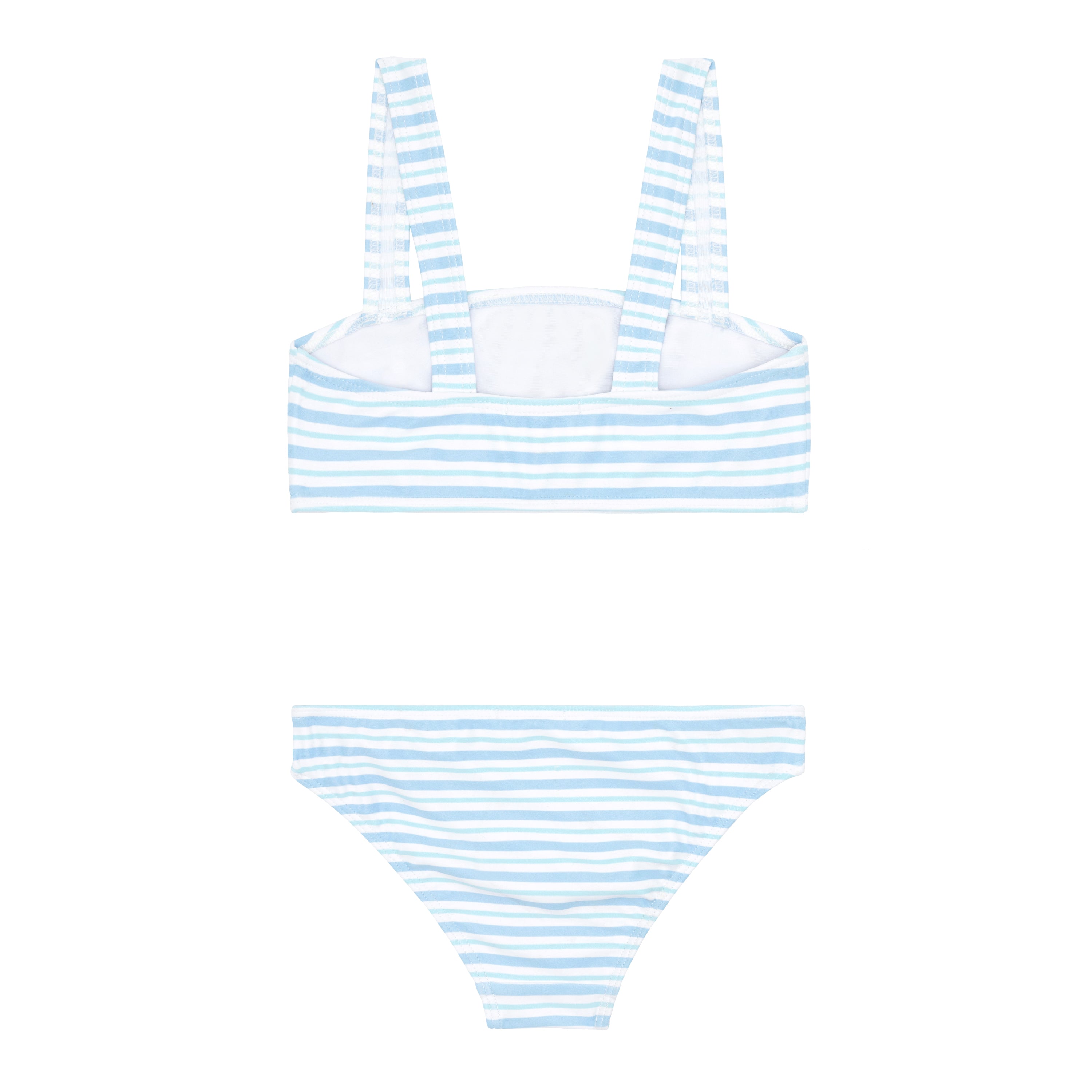 minnow x j.crew girls peri blue stripe bandeau bikini