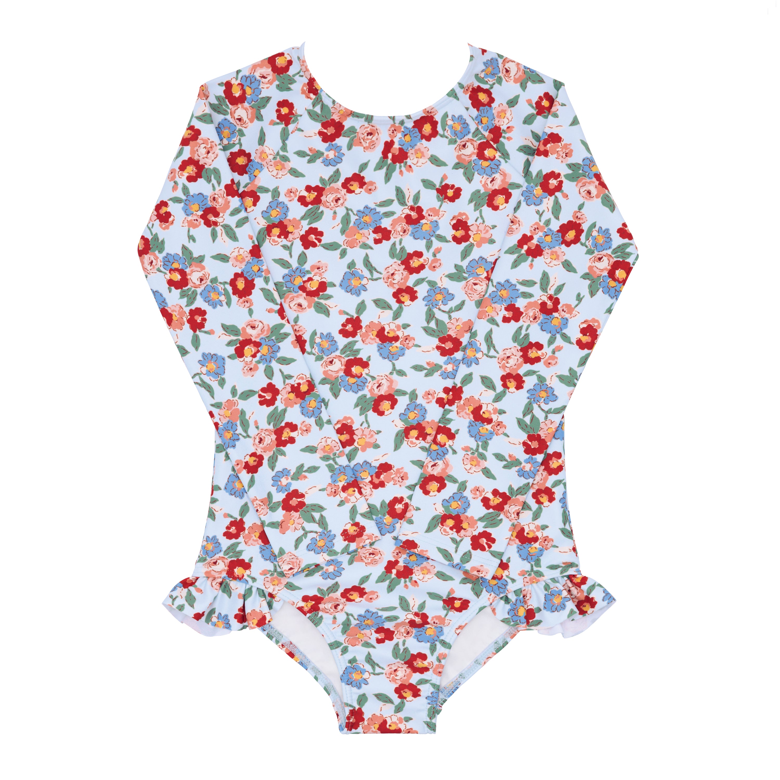 girls scarlet floral rashguard one piece