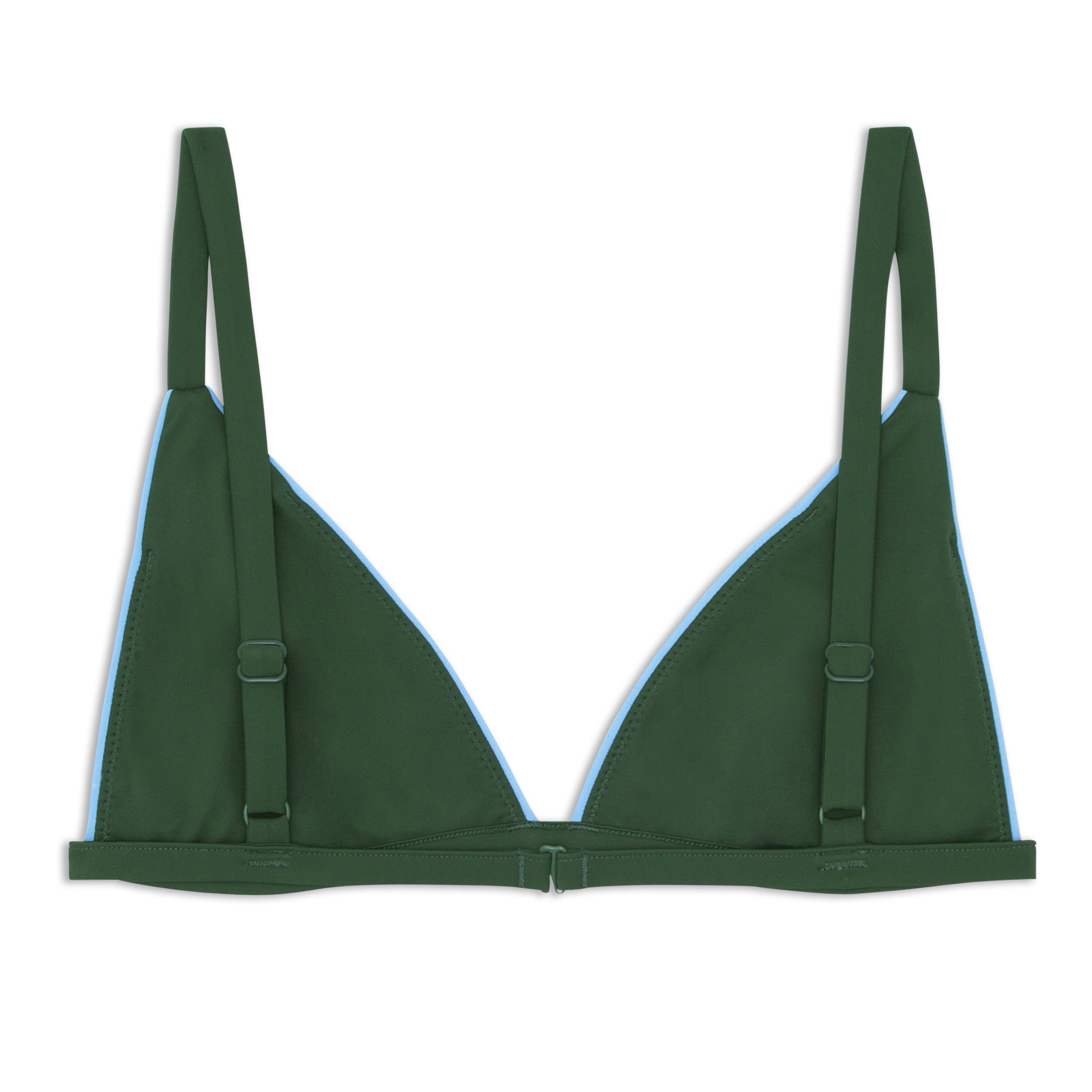 women's hillside green triangle bikini top