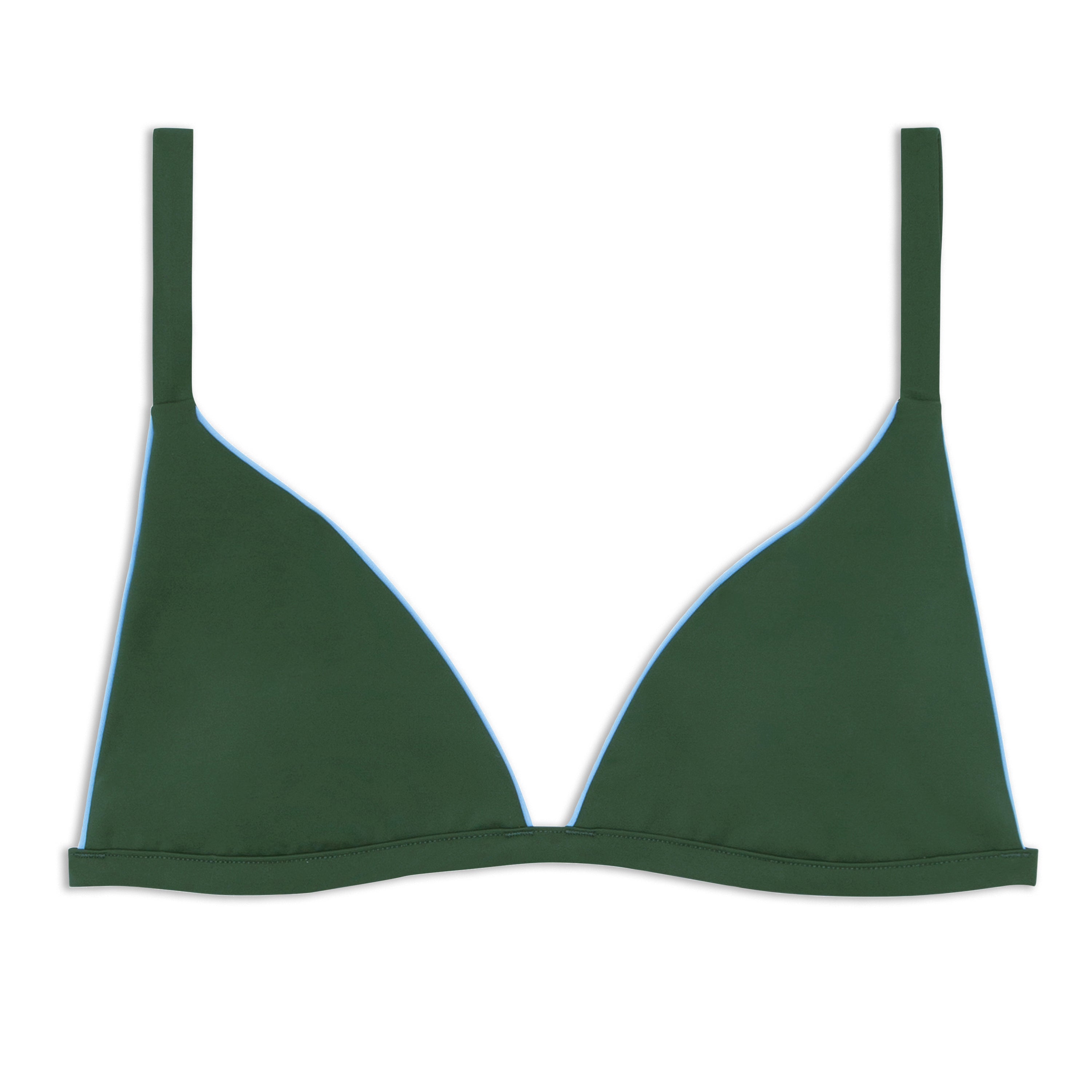 women's hillside green triangle bikini top