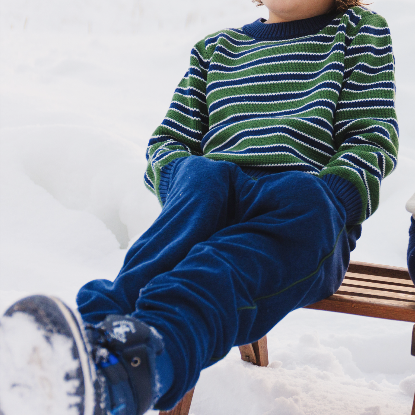 unisex navy french terry sweatpant with evergreen side piping