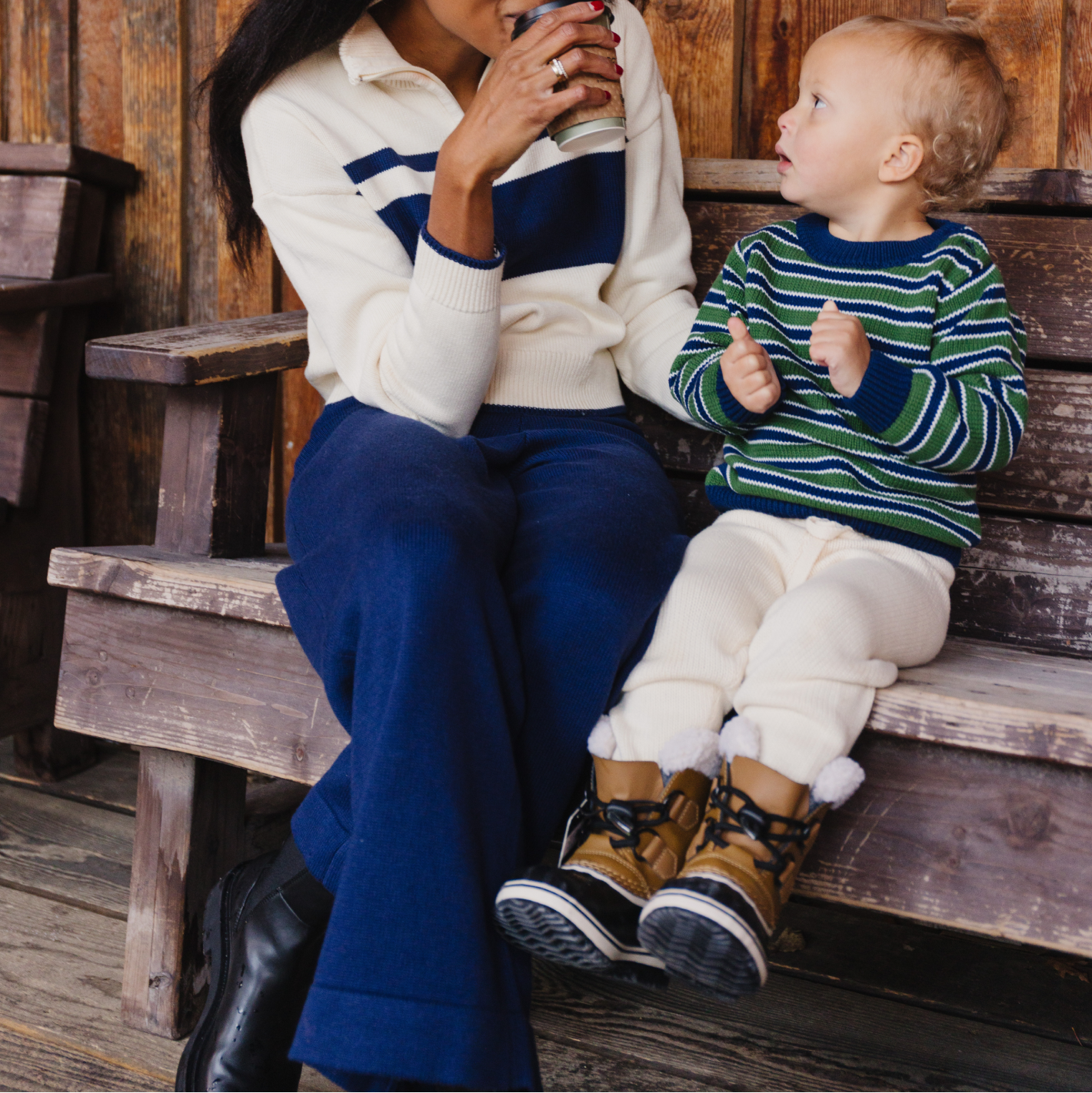 women's navy wide leg knit pant