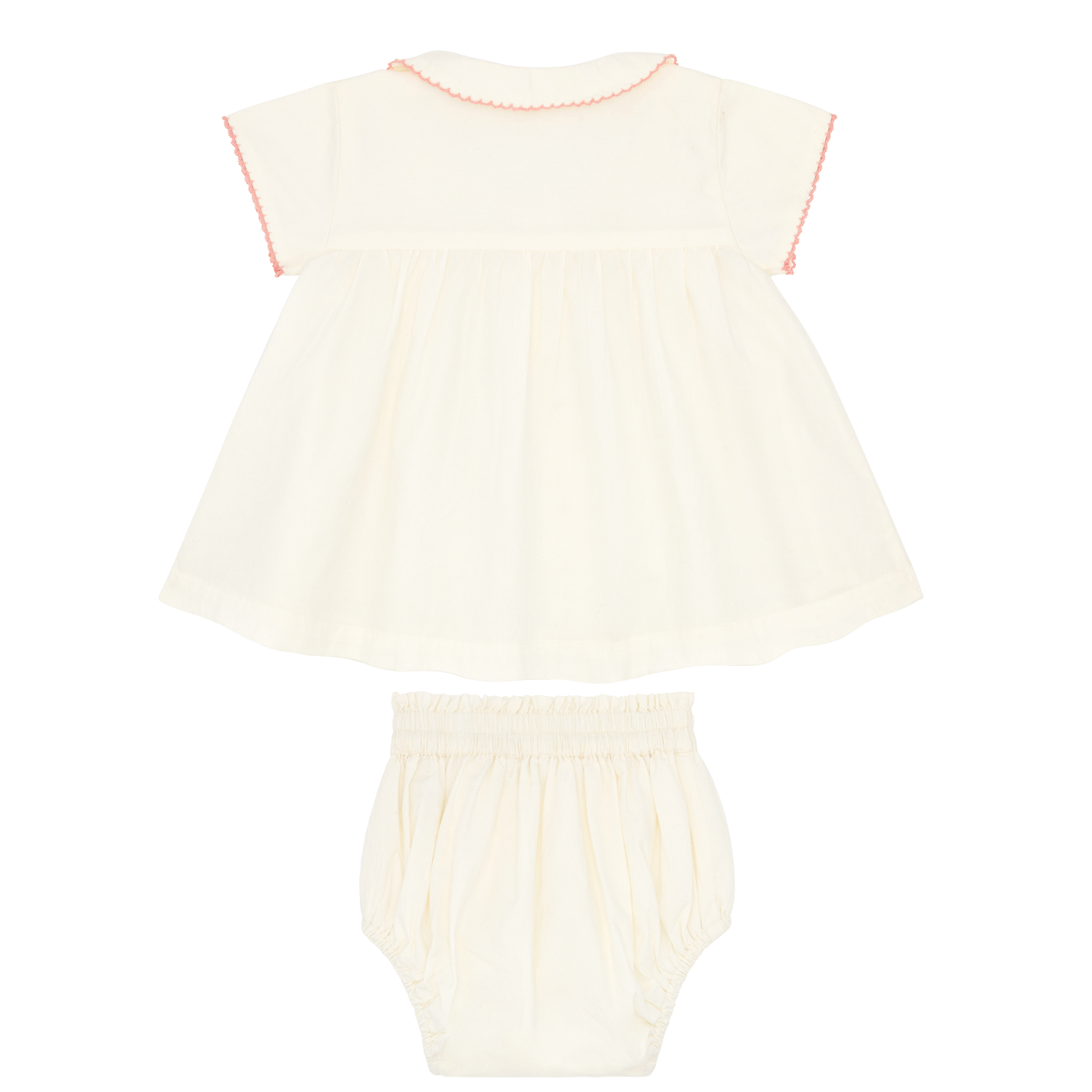 baby girls crème collared bloomer set