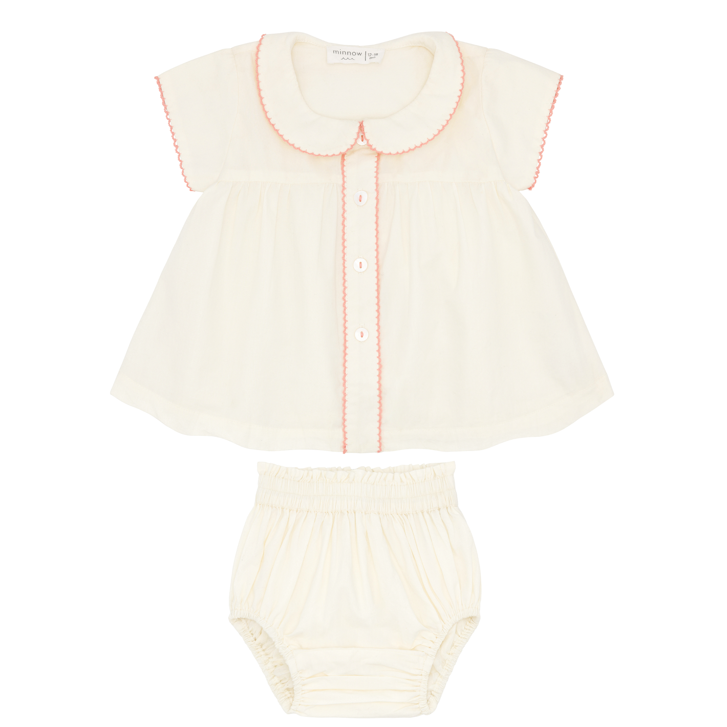 baby girls crème collared bloomer set