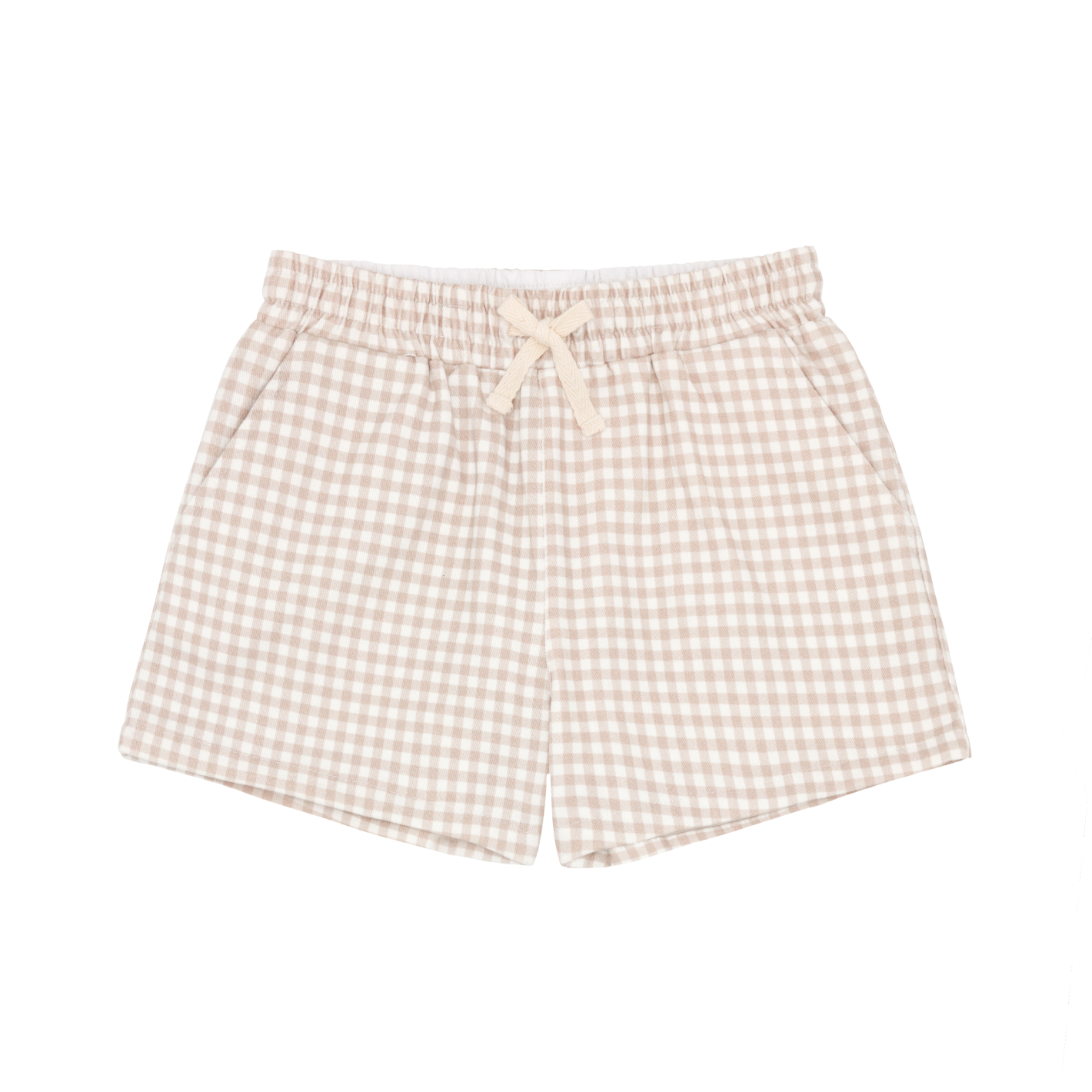 boys brown gingham ultra-soft twill short