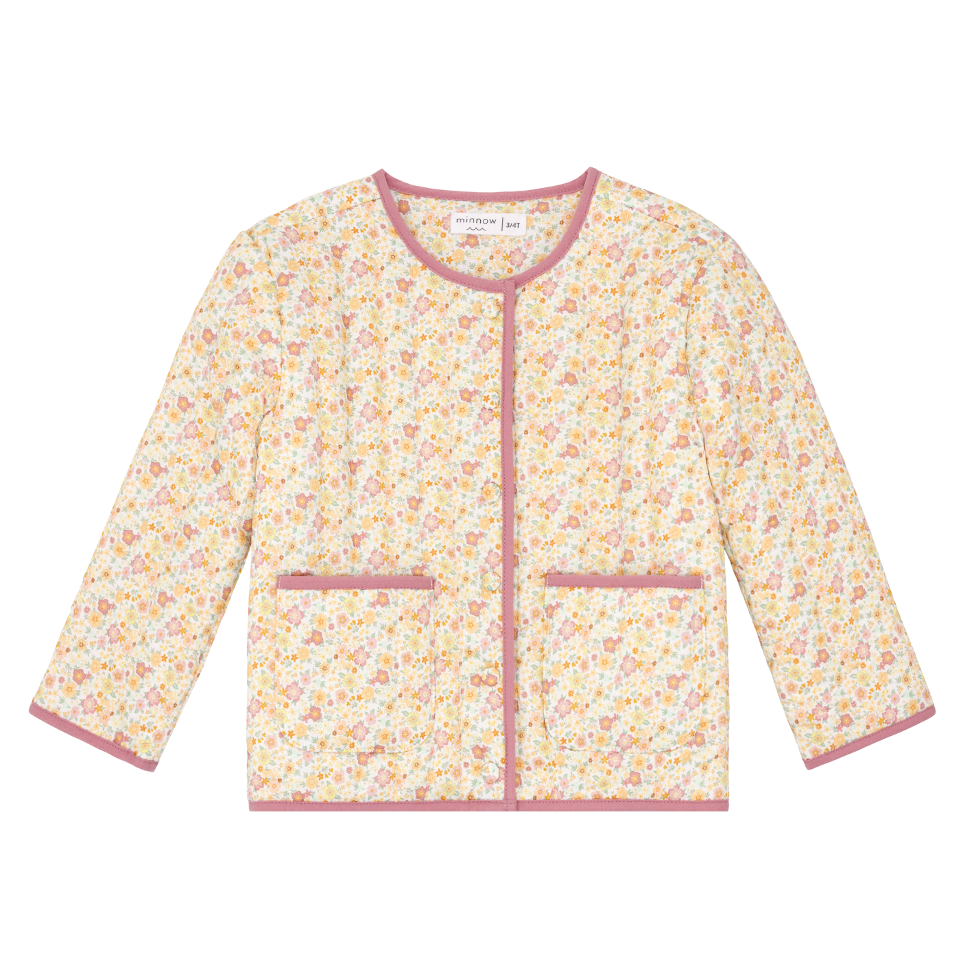 unisex marigold floral quilted jacket