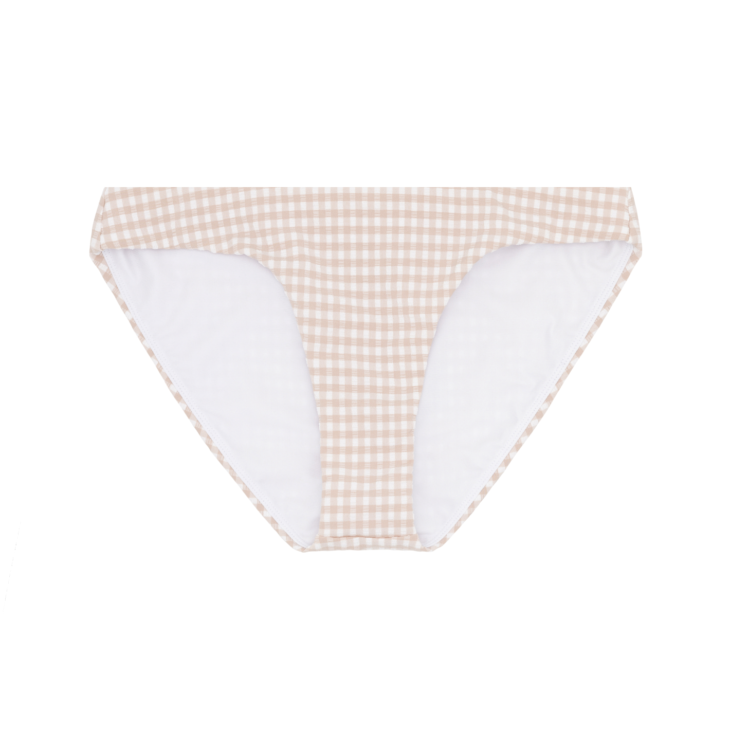 women's brown crinkle gingham low waist bikini bottom