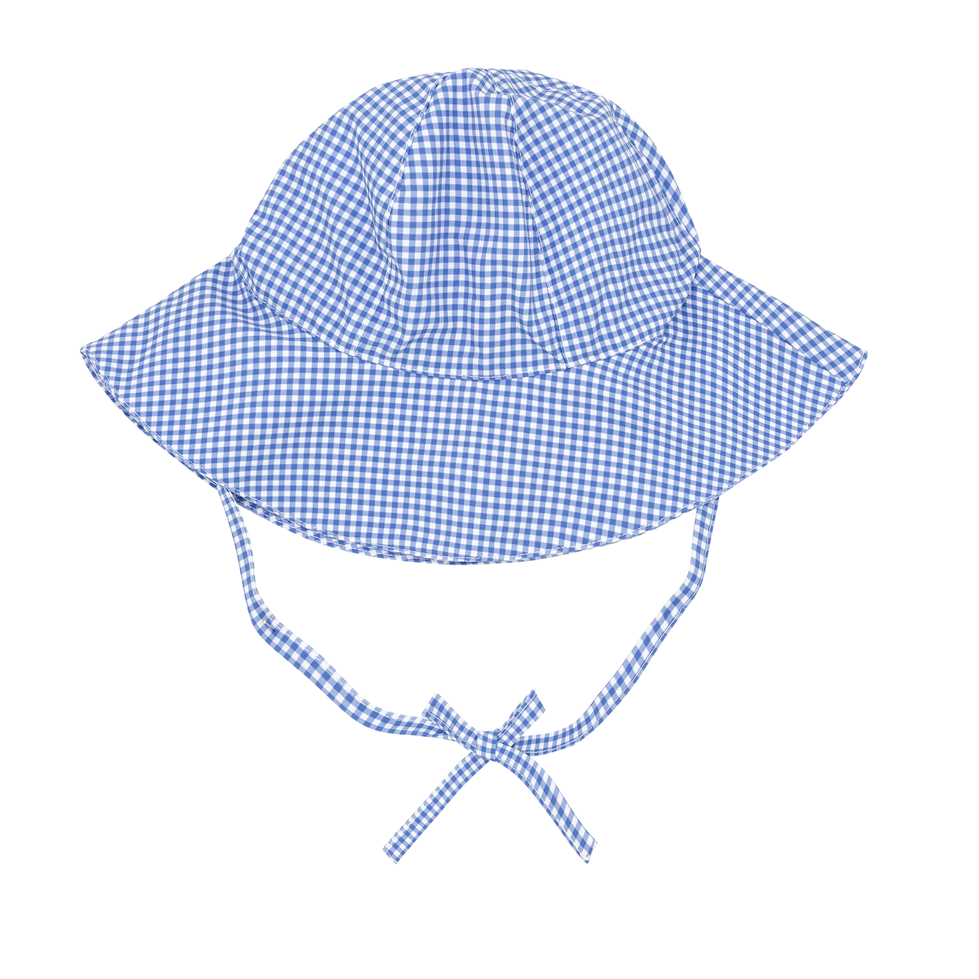 baby sky blue gingham sun hat