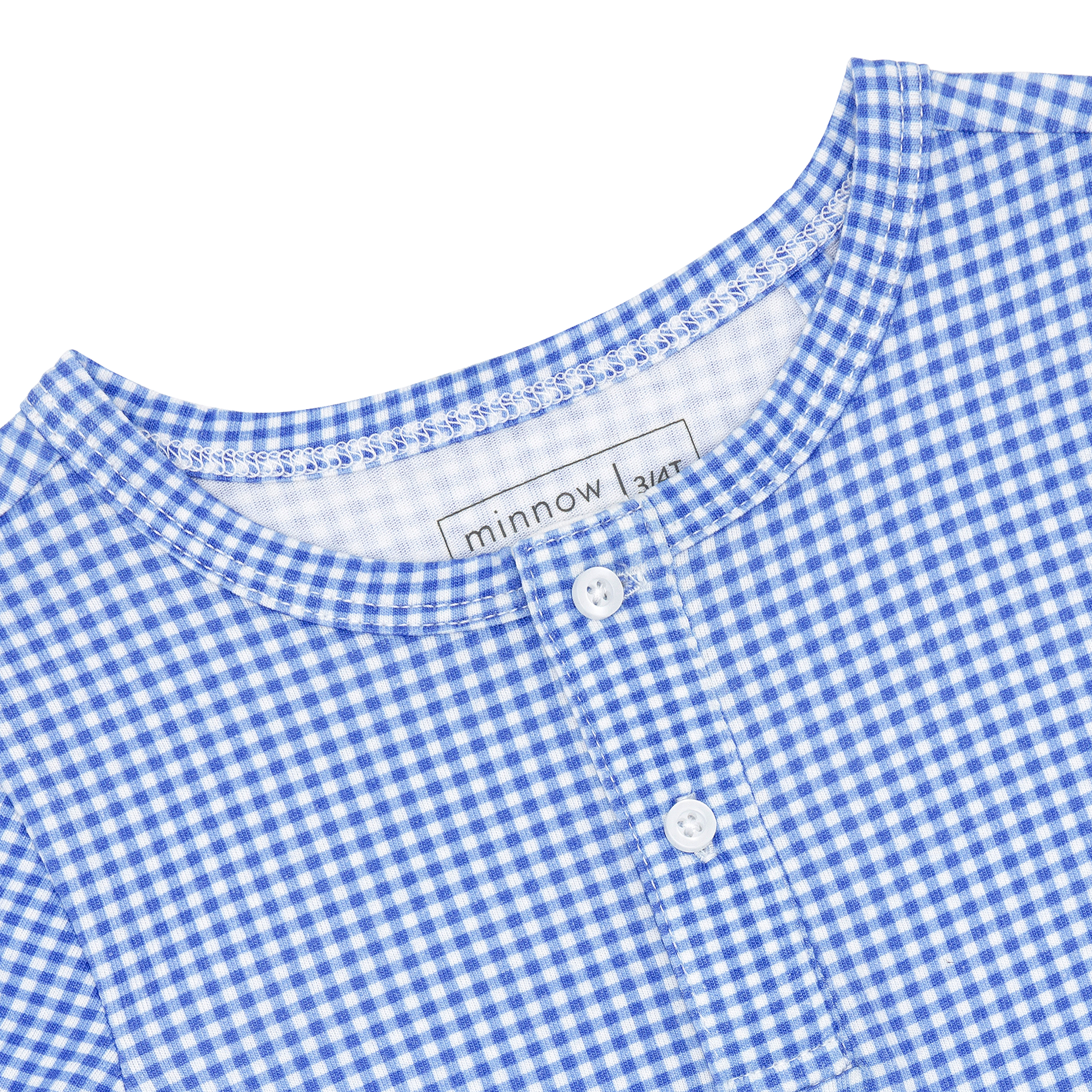 unisex sky blue gingham shirt and short pima pajamas set