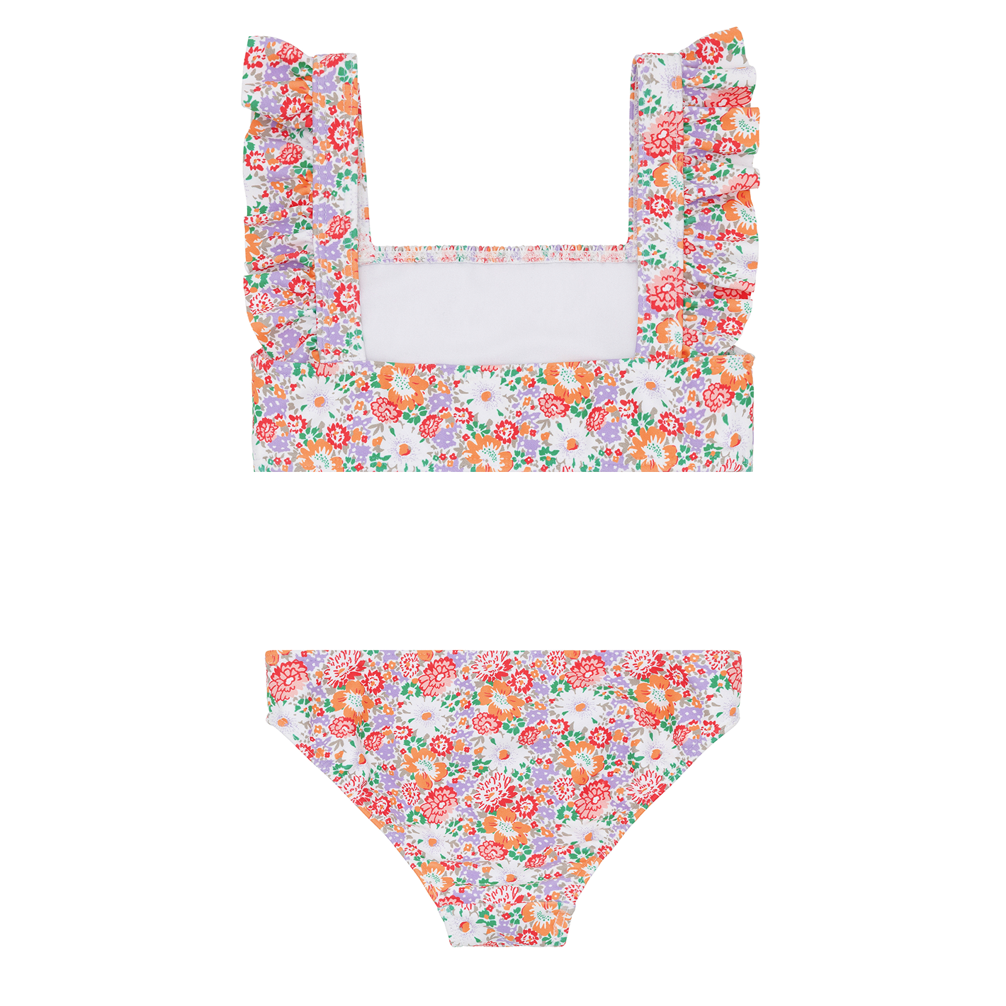 girls island blossom smocked ruffle strap bikini