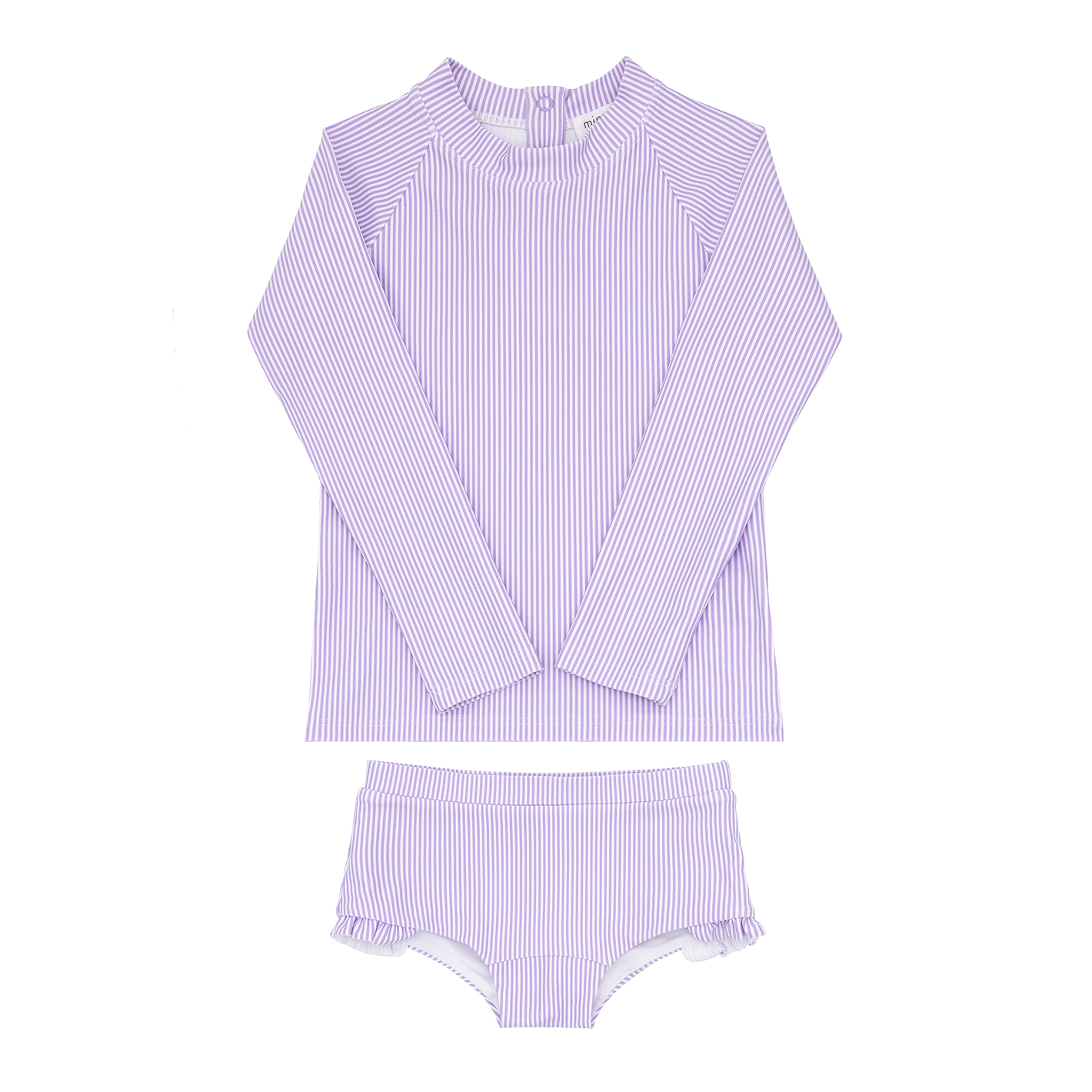 girls lavender stripe rashguard set