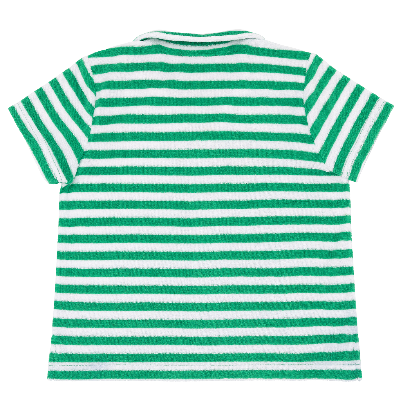 boys bermuda green stripe french terry button up