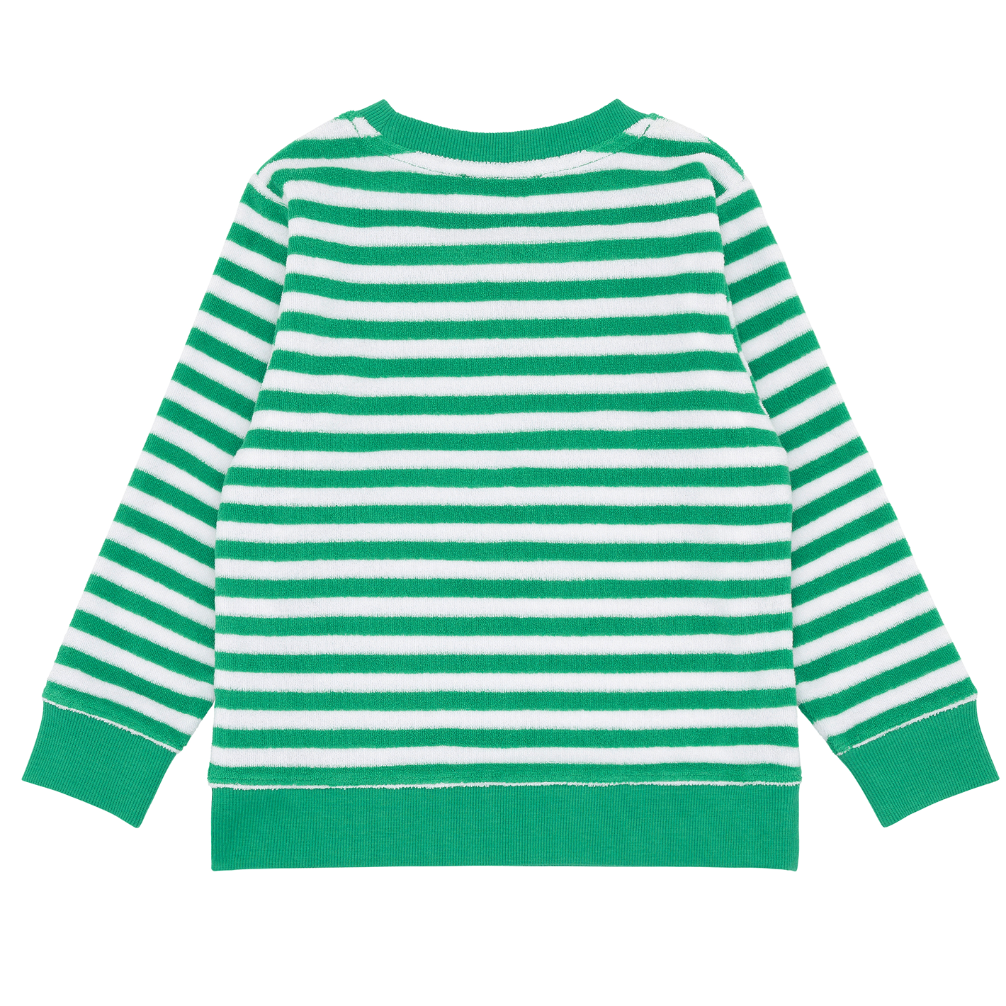 unisex bermuda green stripe french terry sweatshirt