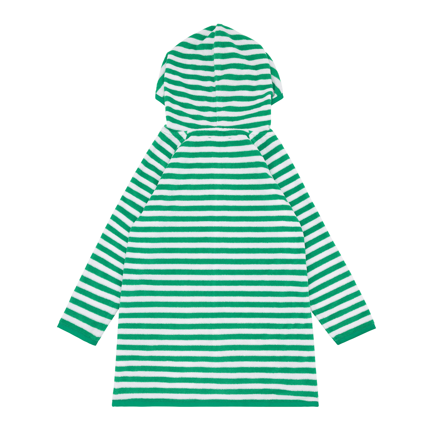 unisex bermuda green stripe french terry hooded coverup