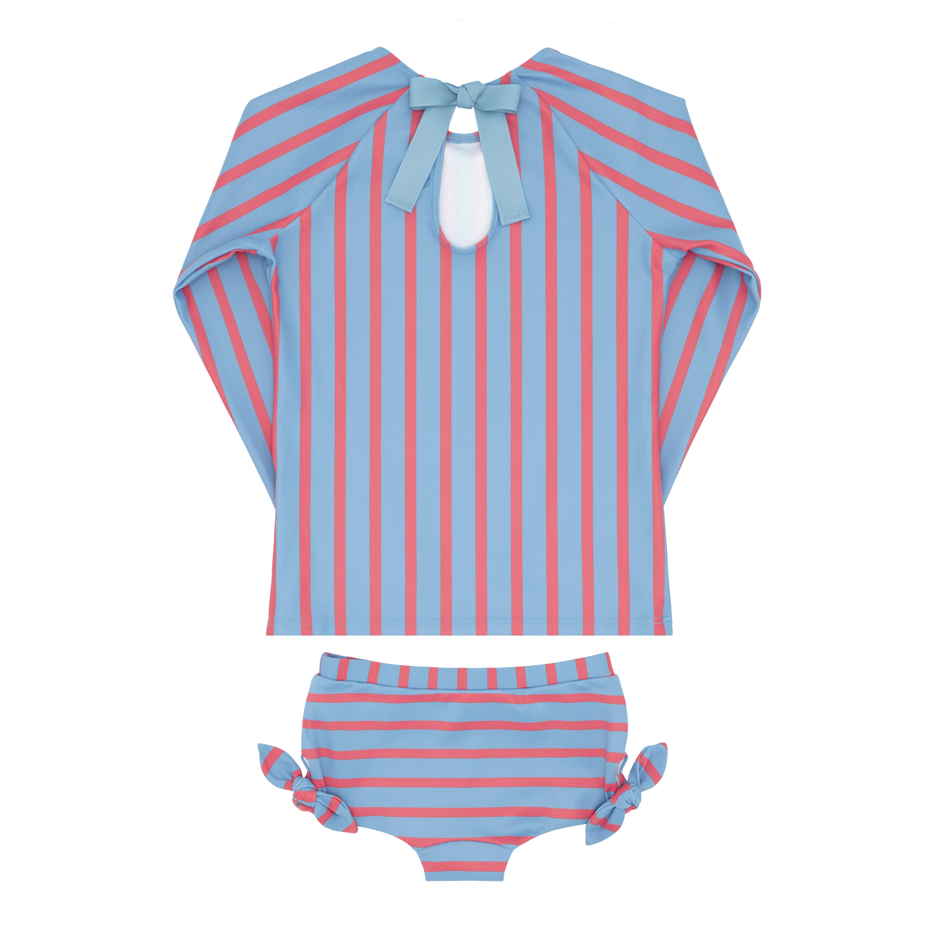 girls maritime stripe rashguard set