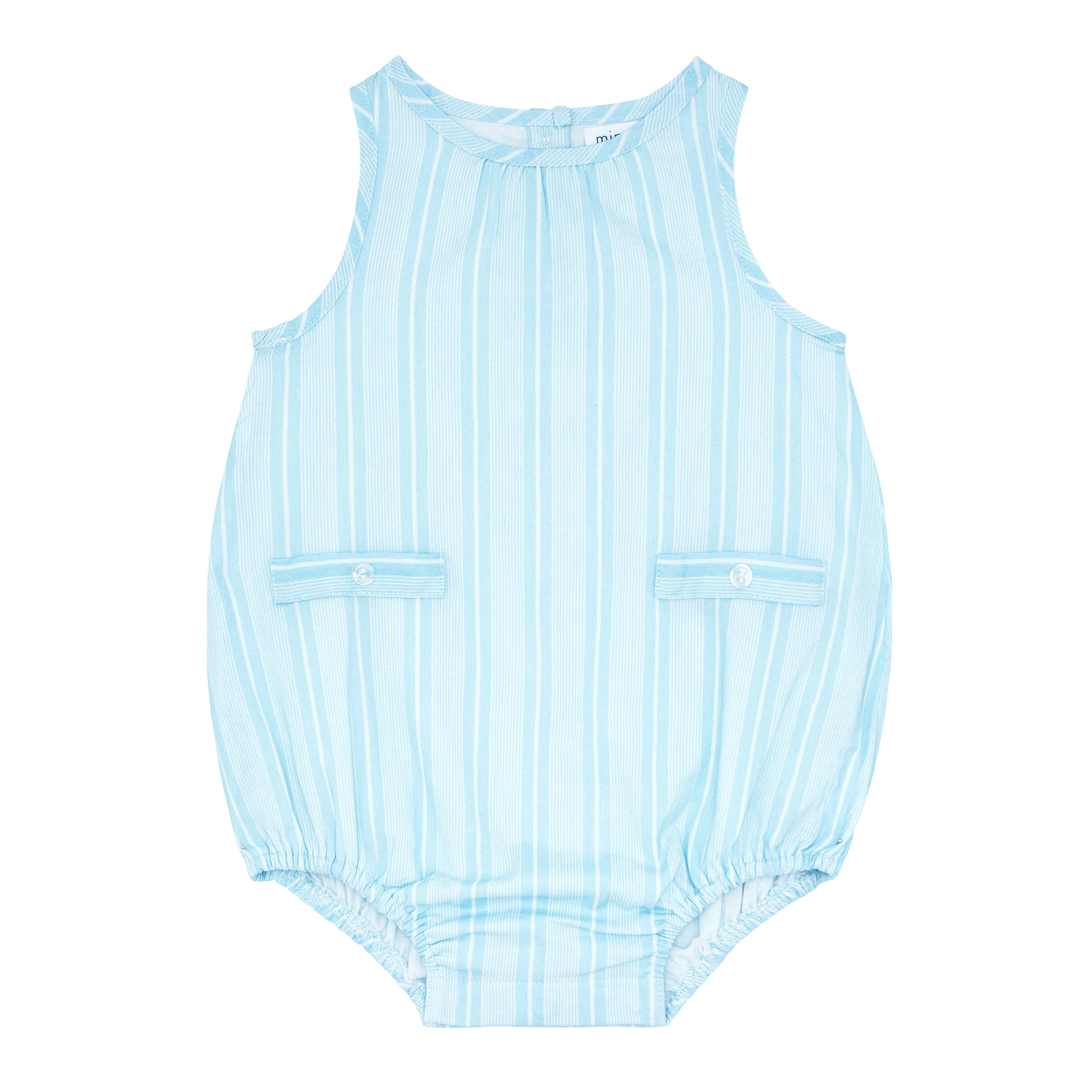 baby pacific blue stripe bubble romper