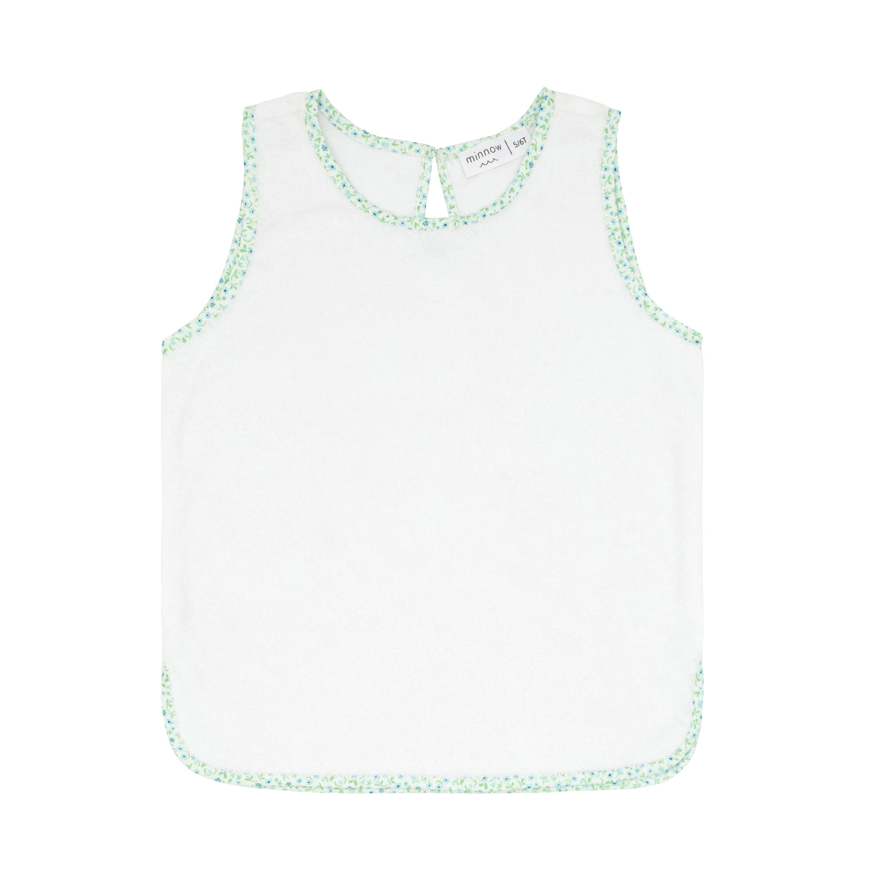 girls white french terry tank top