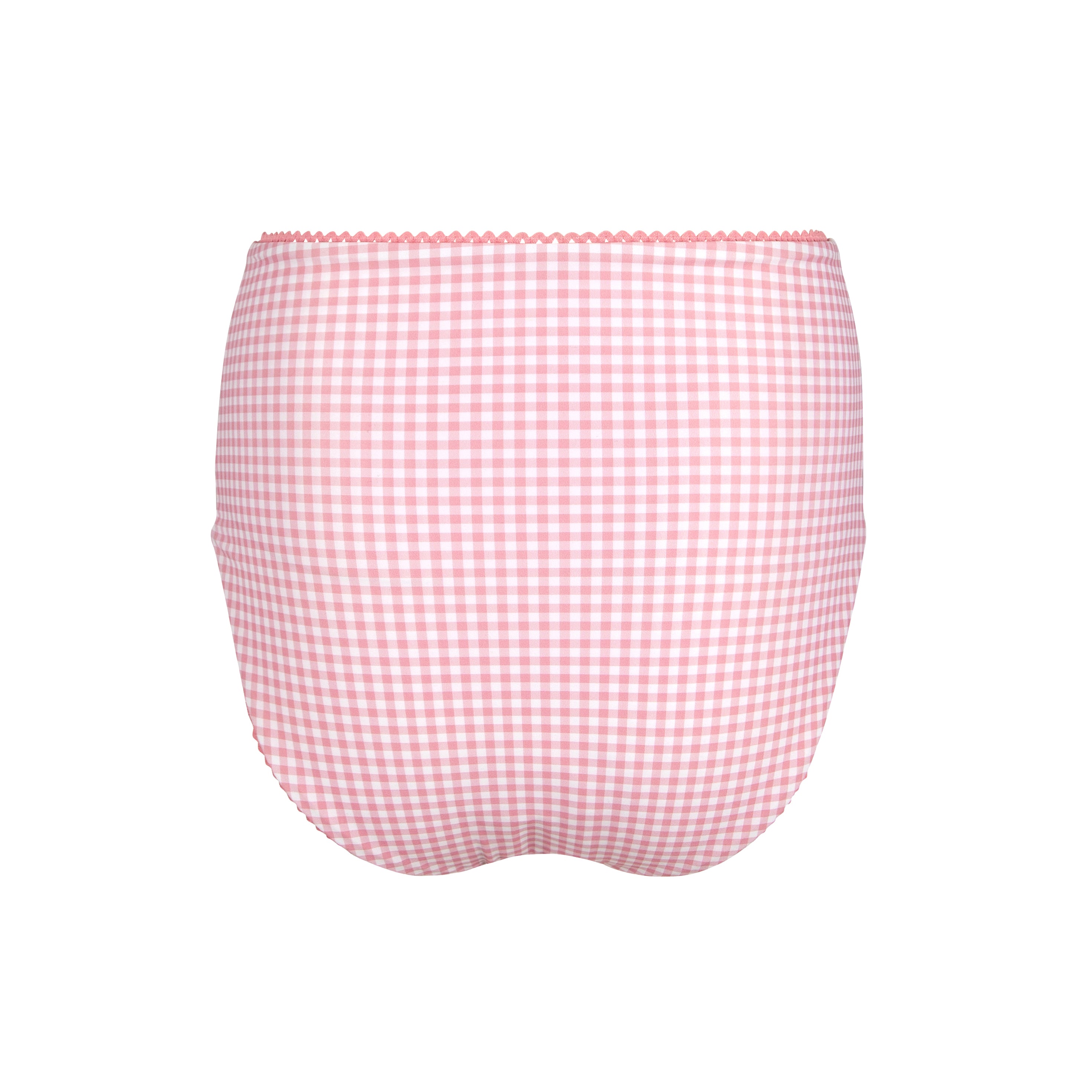 women's pink guava gingham high waist bikini bottom